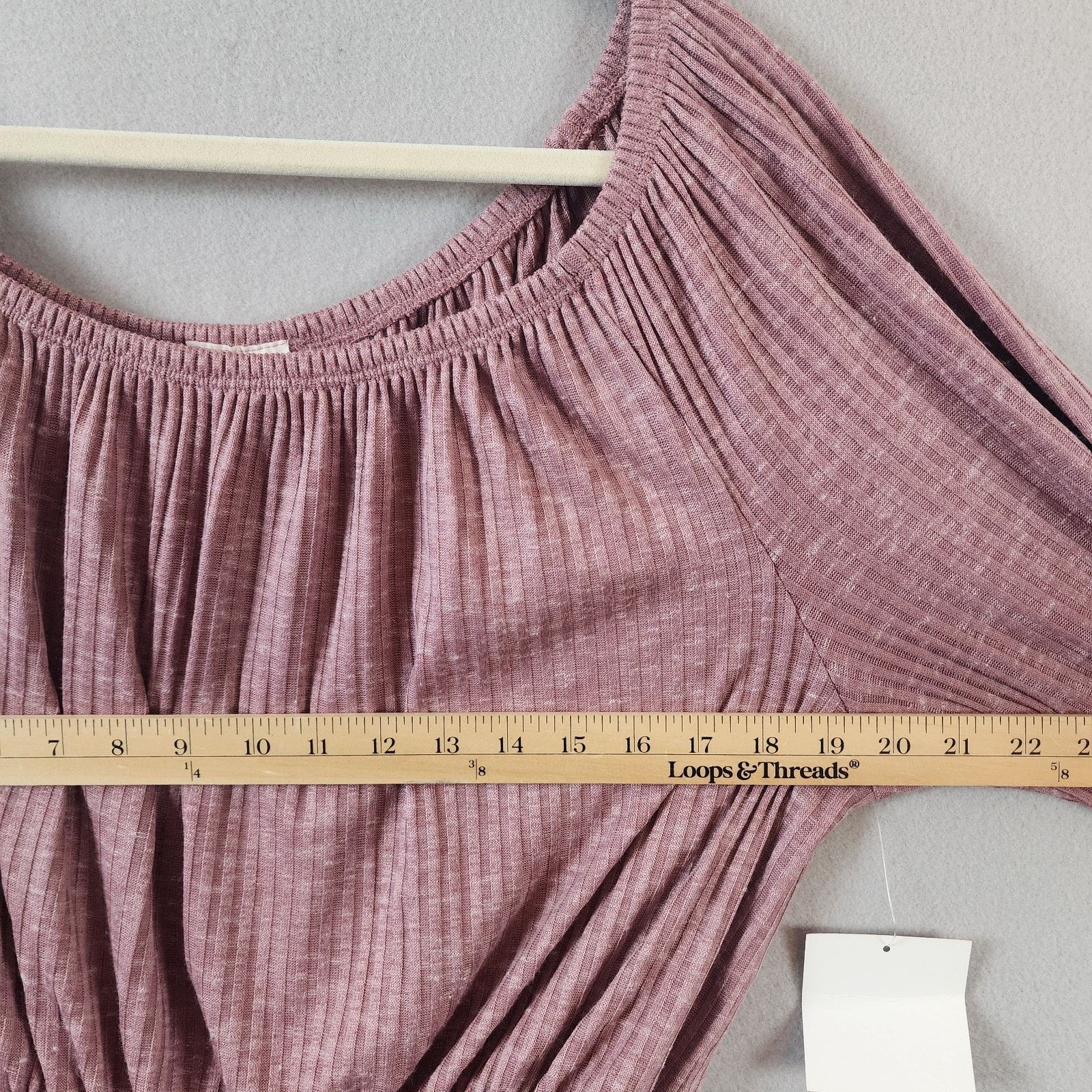 Other Free Kisses Top Women 3X Mauve Long-Sleeve Elastic Waist Size 3XL / US 20-22 - 5 Thumbnail