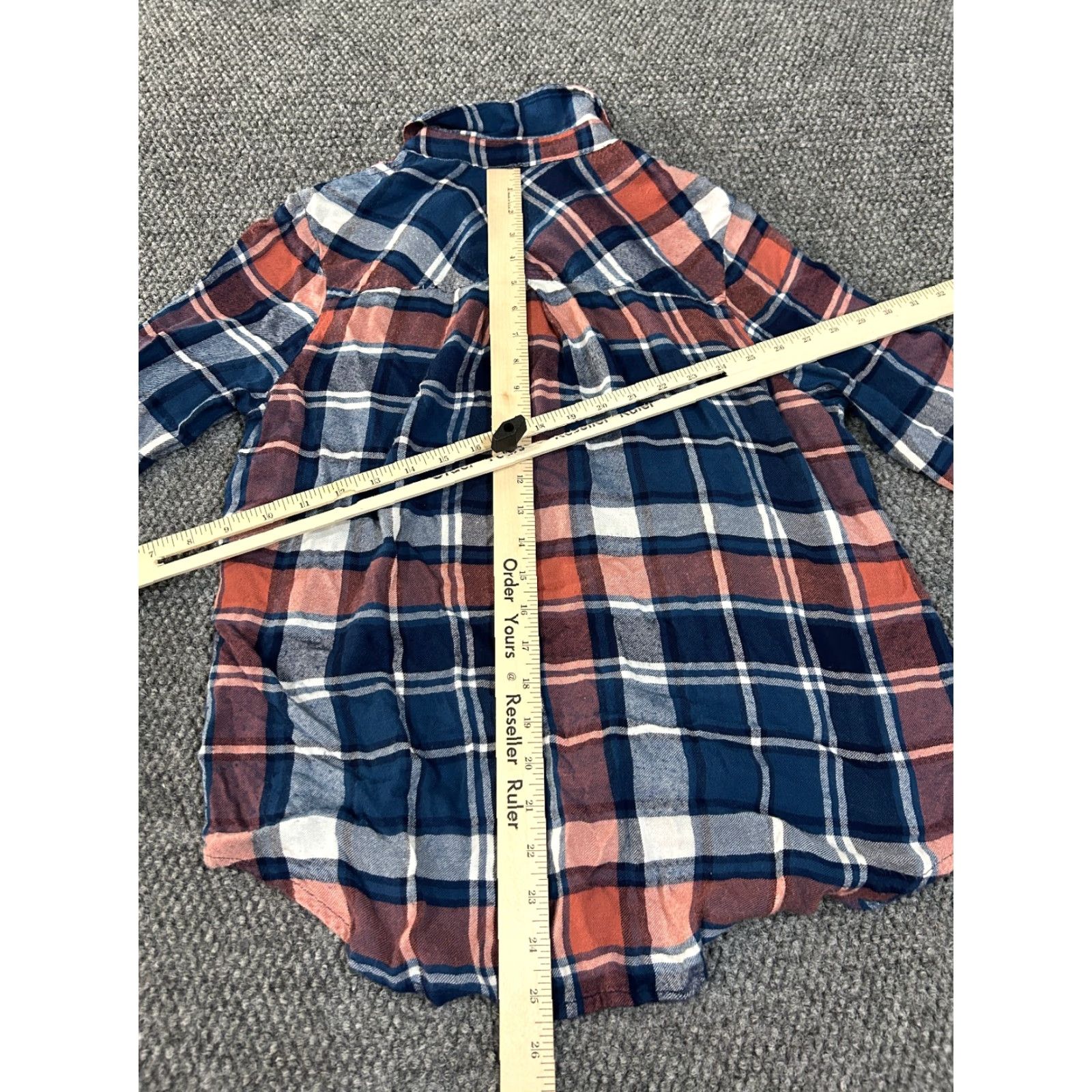 Lucky Brand Lucky Brand Button-Up Shirt Womens Medium Blue Plaid Flannel Long Sleeve Dress Shirt Casual Button Front Womens M Blue Plaid Flannel Shirt Size M / US 6-8 / IT 42-44 - 7 Thumbnail