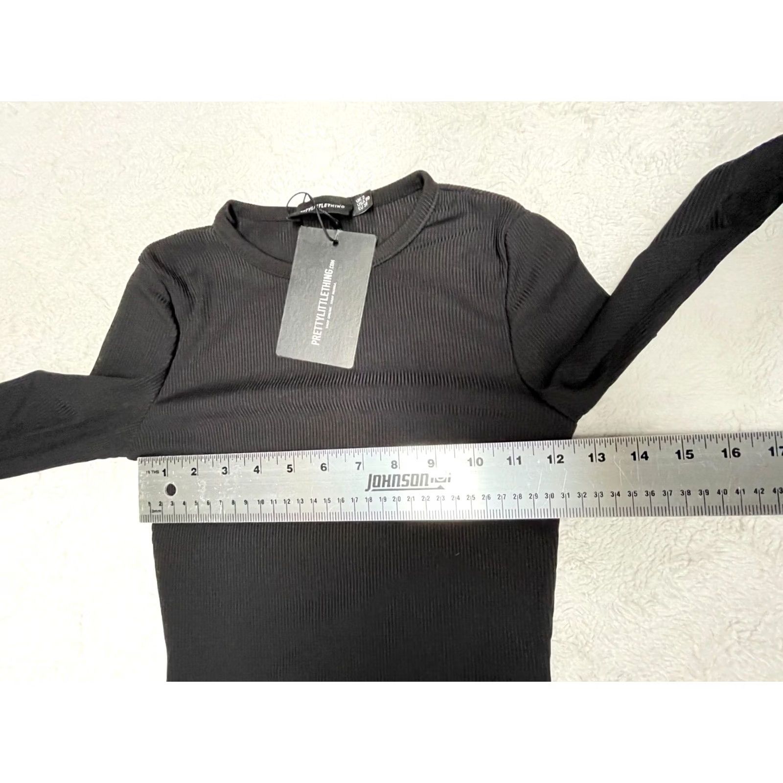 PrettyLittleThing PRETTYLITTLETHING Womens Dress Black Long Sleeve Ribbed Mini Casual Size 00 Size XXS / US 00 / IT 34 - 5 Thumbnail