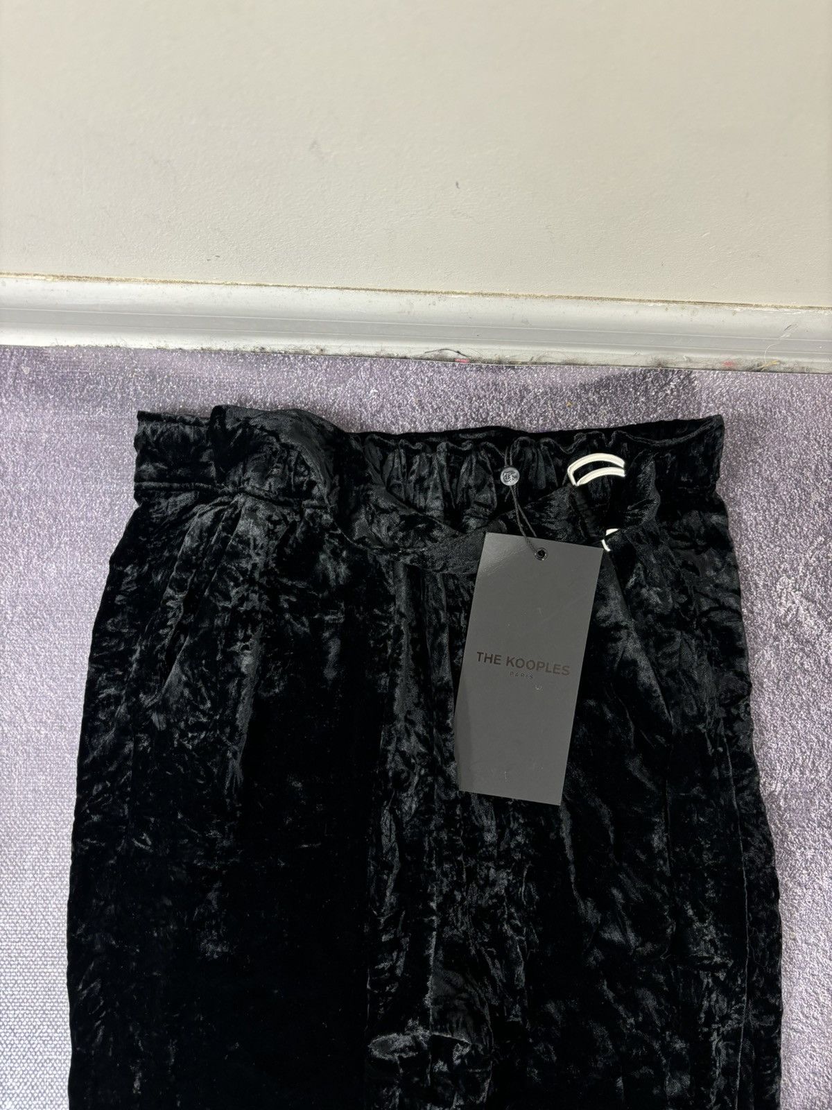 The Kooples The Kooples NWT New Crushed Velvet Black Pants Trousers Size 26" / US 2 / IT 38 - 4 Thumbnail