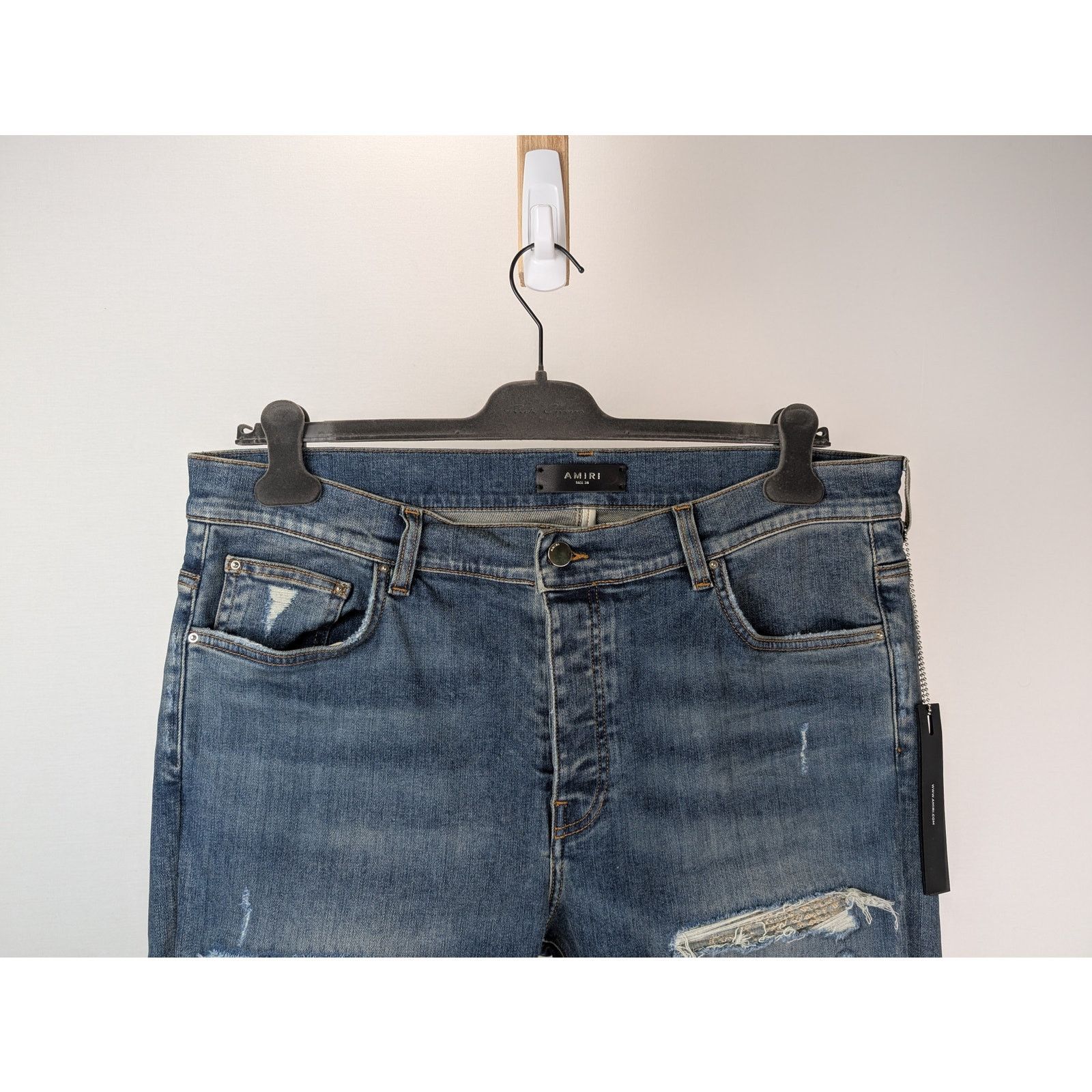 Amiri o1rshd1 Bandana Jacquard Jean in Crafted Indigo Blue Size US 29 - 3 Thumbnail