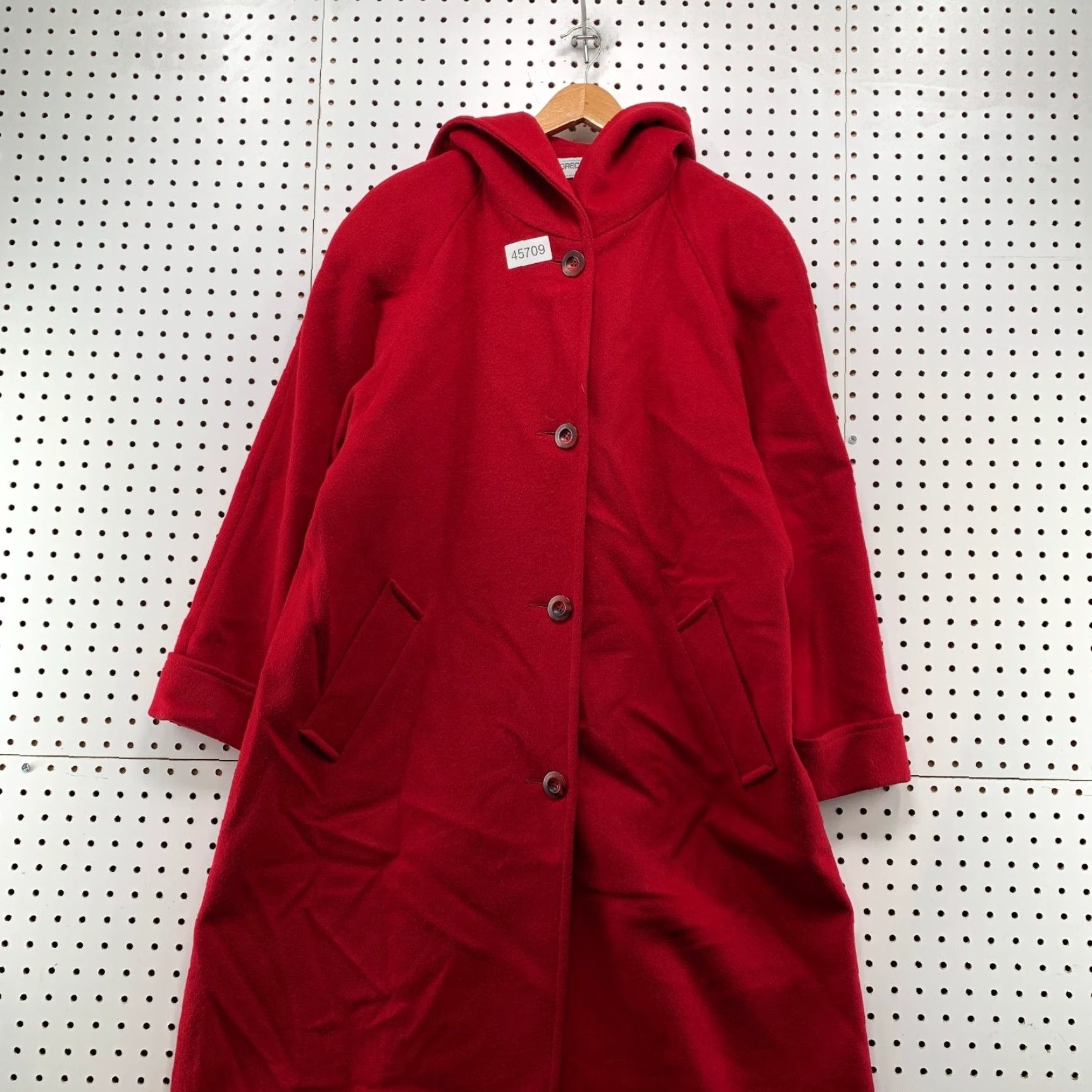 Vintage VINTAGE Forecaster of Boston Wool Overcoat Womens Size 14 Red Hooded USA Wool 100% Solid Long Coat 90s Mens/Womens Size XL / US 12-14 / IT 48-50 - 5 Thumbnail