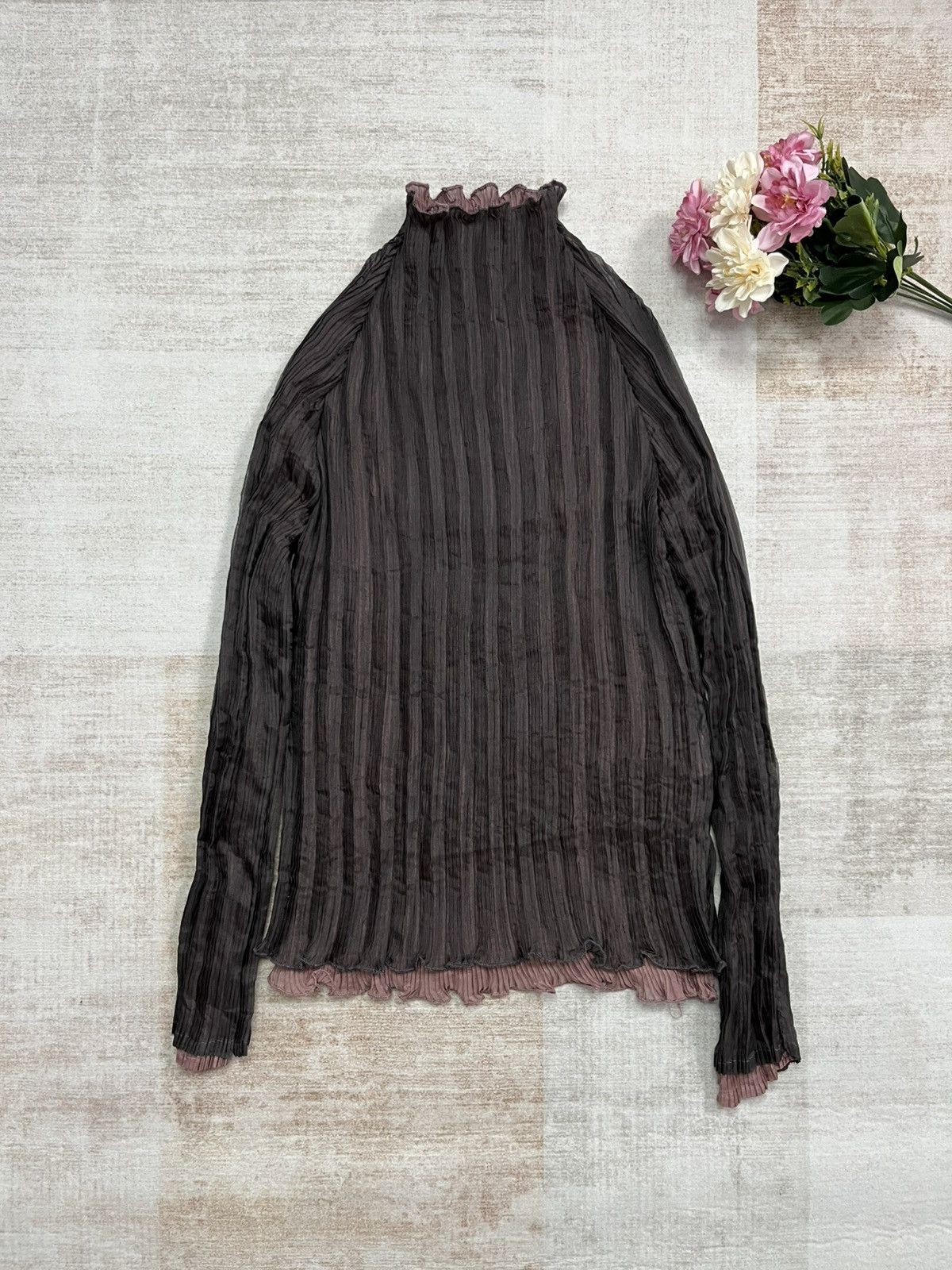 Other Pleatsme Two-Tone Layered Mock Neck Top Size S / US 4 / IT 40 - 3 Thumbnail
