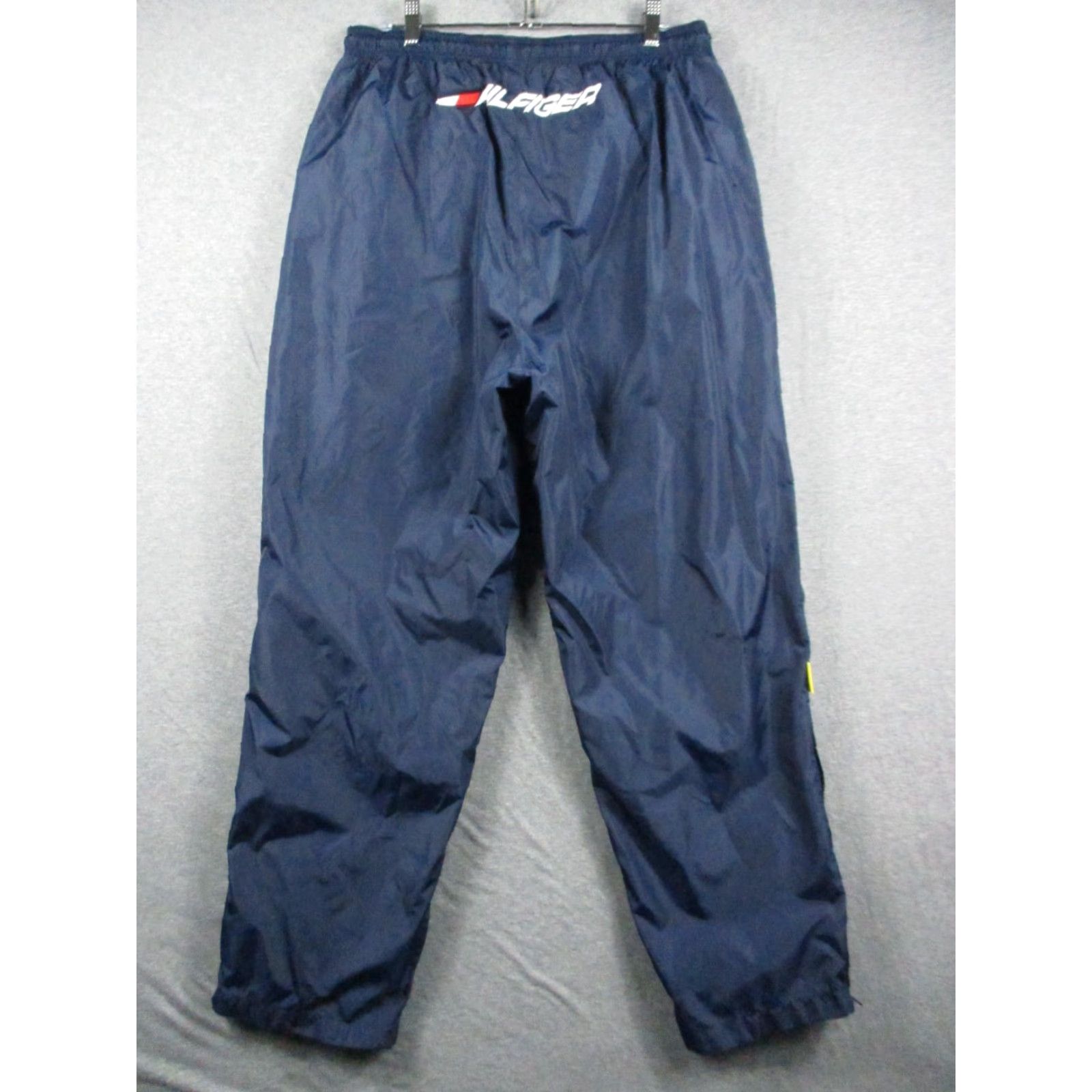 Tommy Hilfiger VINTAGE Tommy Hilfiger Track Pants XL Men Blue Lined Zip Ankle Drawstring Size US 36 / EU 52 - 5 Thumbnail