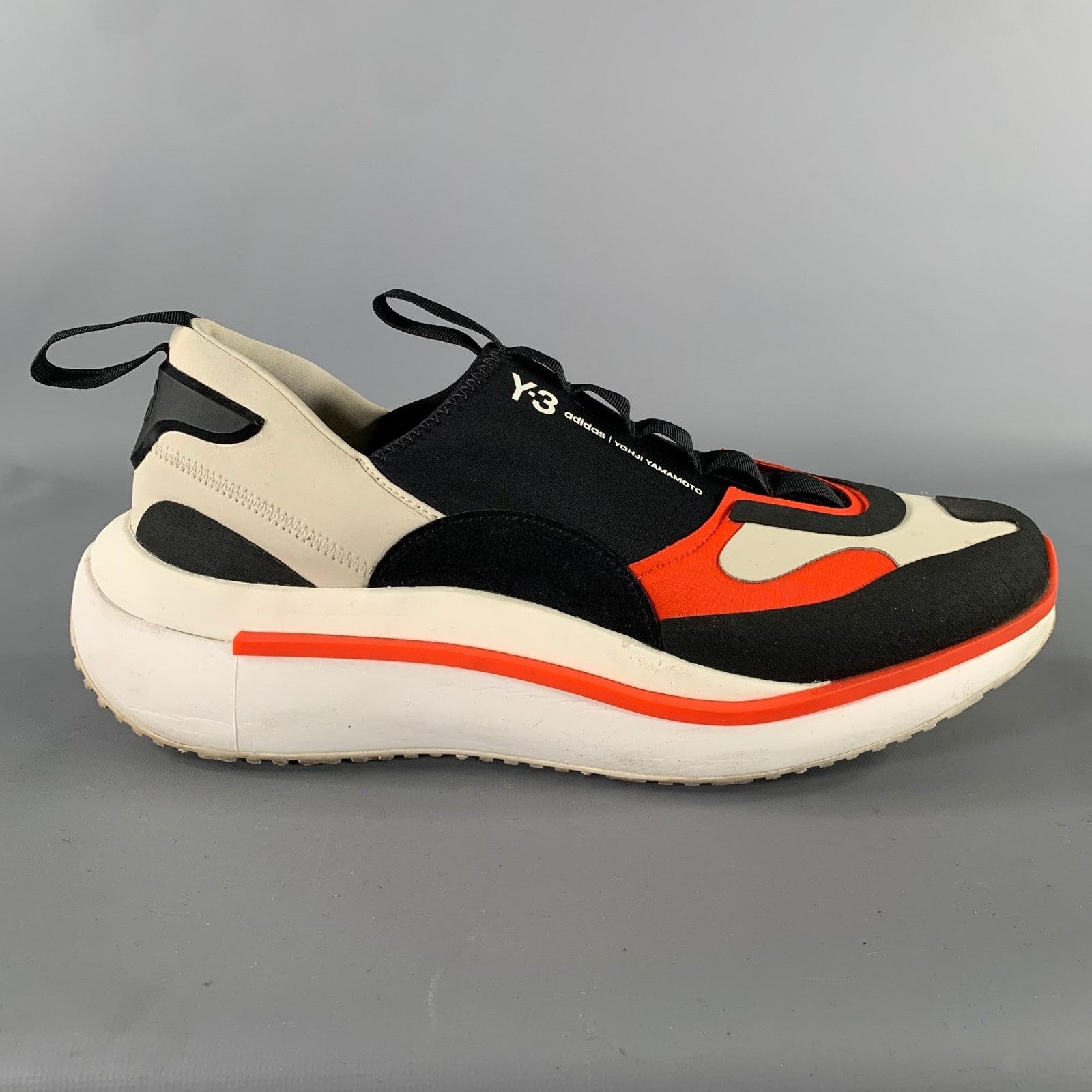 Y-3 Y-3 Size 12 Black Orange & White Layered Slip On Sneakers Size US 12 / EU 45 - 2 Thumbnail