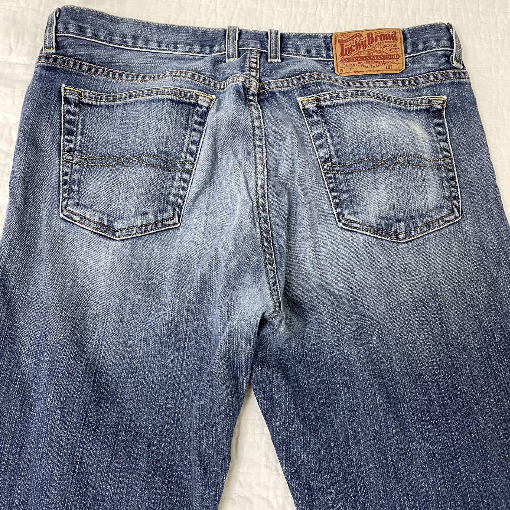 Lucky Brand Lucky Brand Jeans Men's Dark Wash 361 Vintage Straight Denim - 36 Short Inseam Regular 28in Inseam Blue Size US 36 / EU 52 - 5 Thumbnail