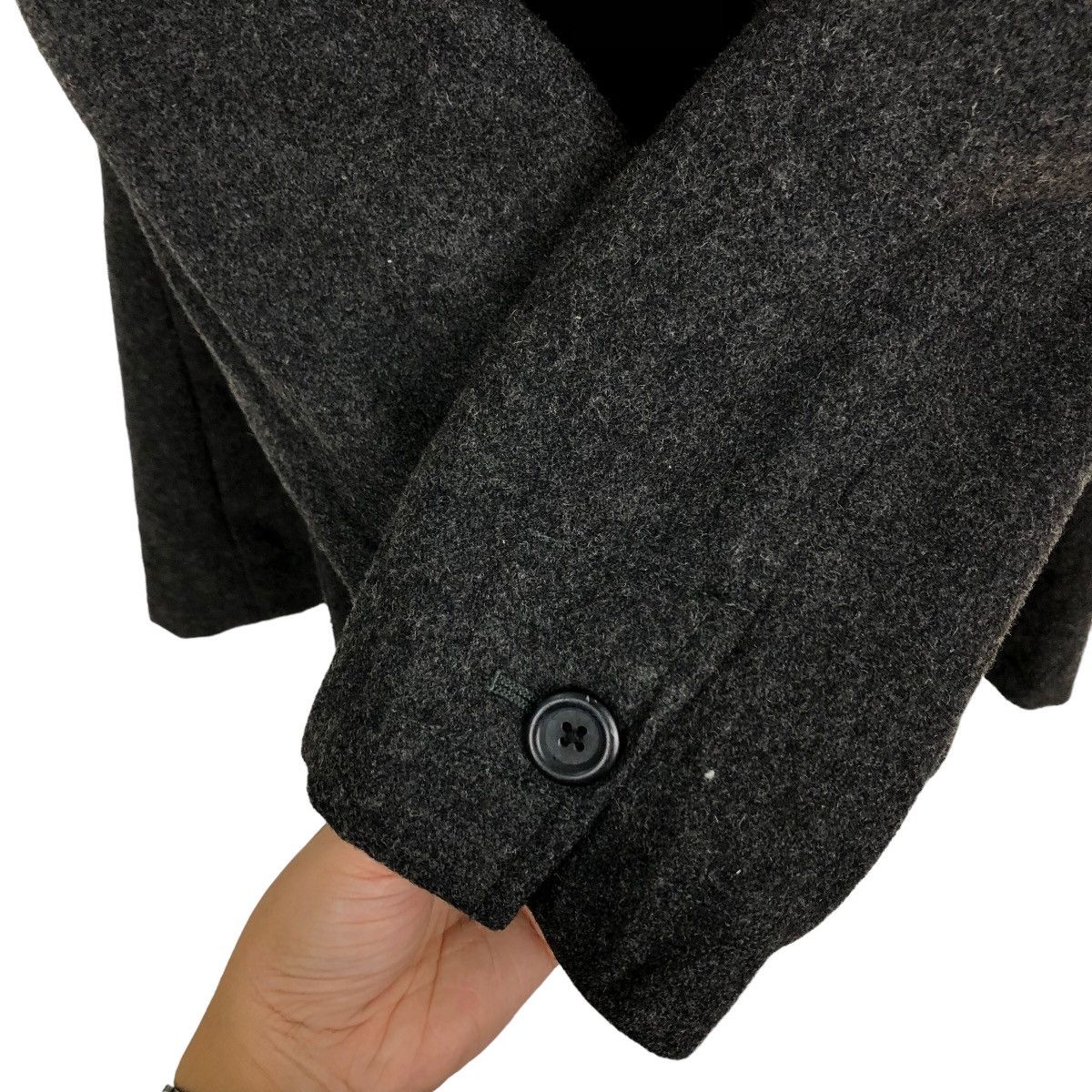 Katharine Hamnett London 🔥WOOL JACKET BLACK ULTIMATE HAMNETT JAPAN ISSEY MIYAKE Size M / US 6-8 / IT 42-44 - 12 Thumbnail