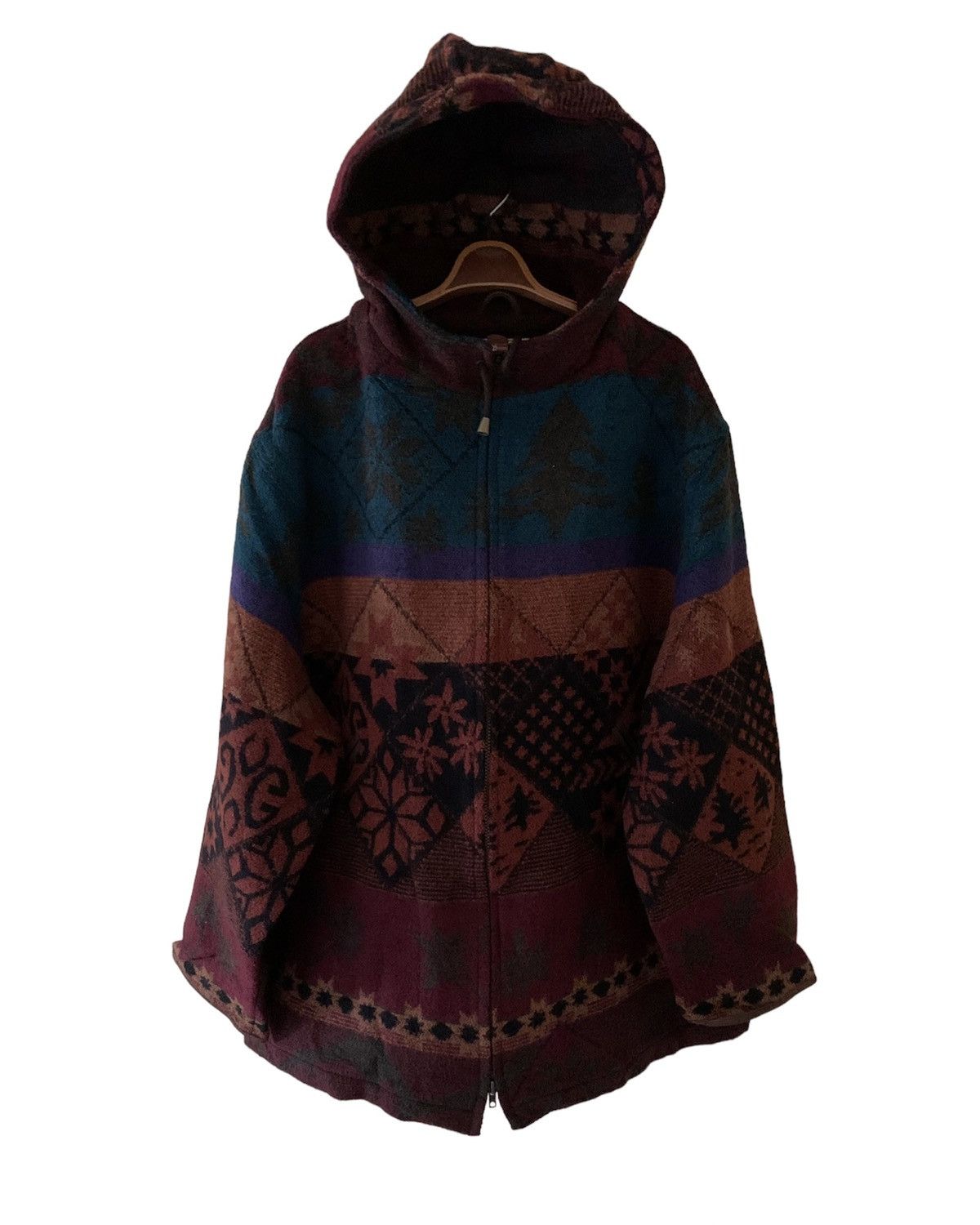 L.L. Bean LL BEAM native Navajo wool hoodie motive made In PORTUGAL Size US S / EU 44-46 / 1 - 1 Thumbnail