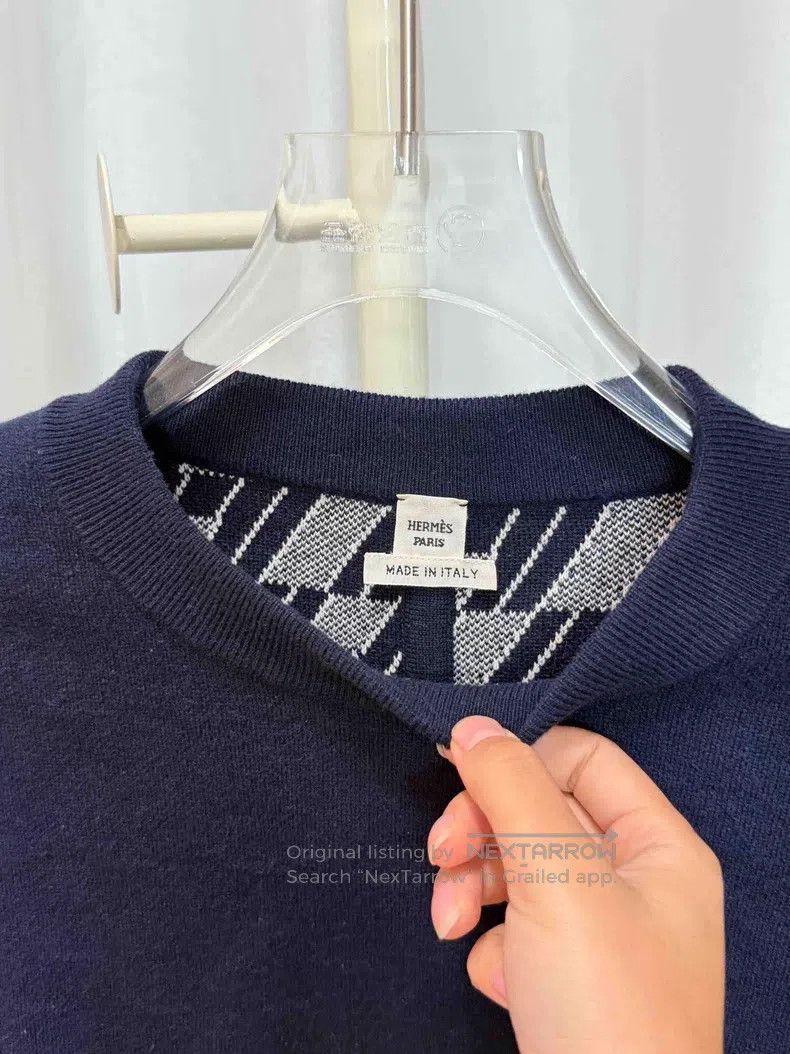 Hermes Hermes Dark Blue Crewneck Cashmere Sweatshirt Size XS / US 0-2 / IT 36-38 - 3 Thumbnail