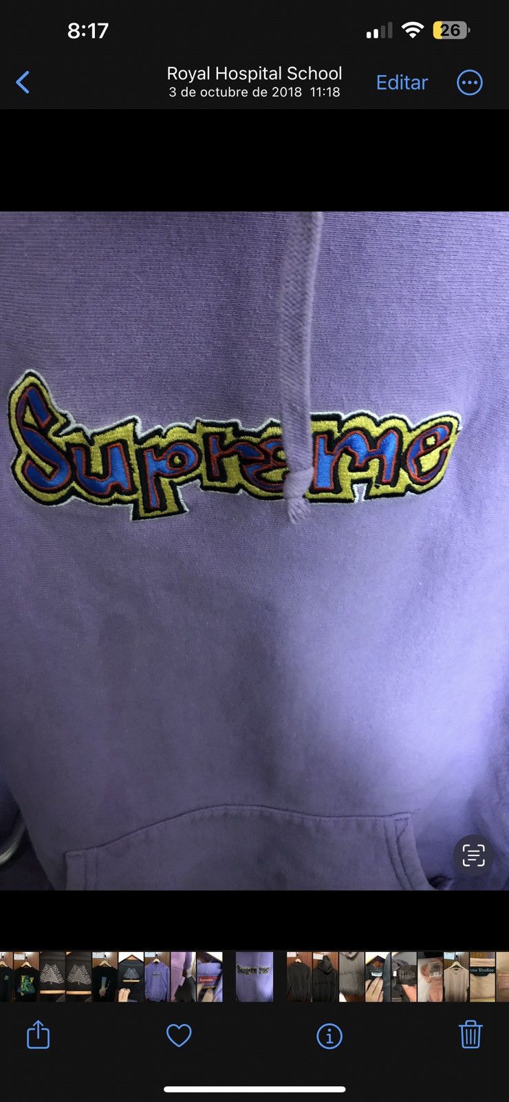 Supreme Supreme Gonz Logo Hoodie Purple – Size M Size US M / EU 48-50 / 2 - 4 Thumbnail
