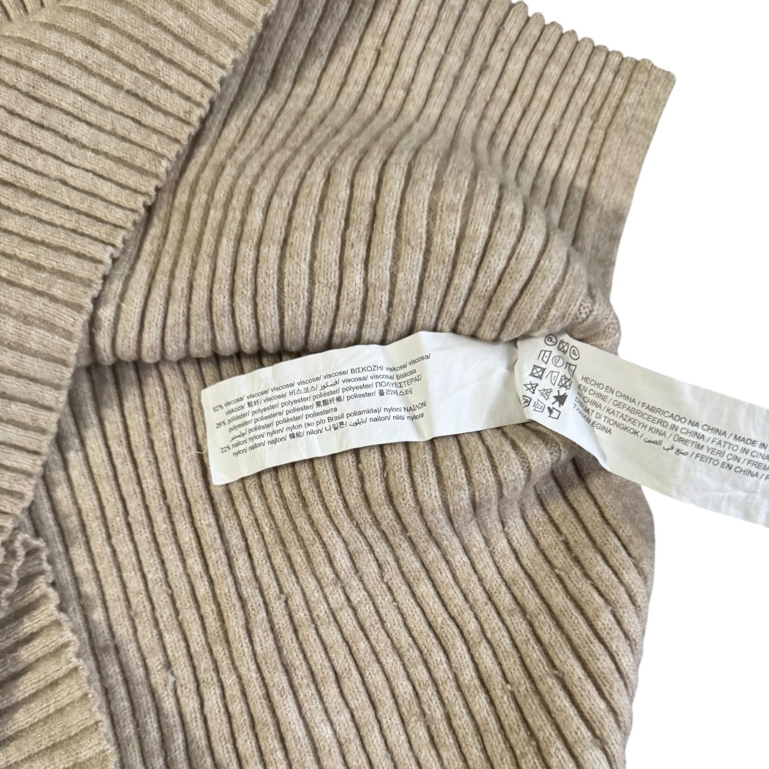 Pull & Bear Pull & Bear Women’s Beige Ribbed Turtleneck Sweater – Small Size S / US 4 / IT 40 - 3 Thumbnail