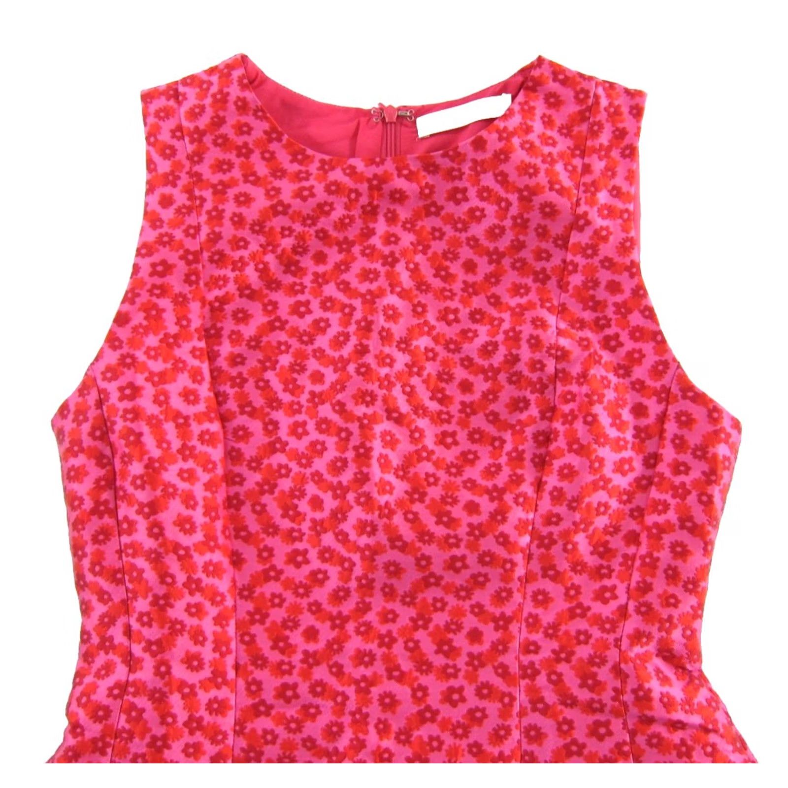 Vintage Mustard Seed Pink Orange Floral Embroidered Sleeveless Shift Tank Dress Small Size S / US 4 / IT 40 - 4 Thumbnail