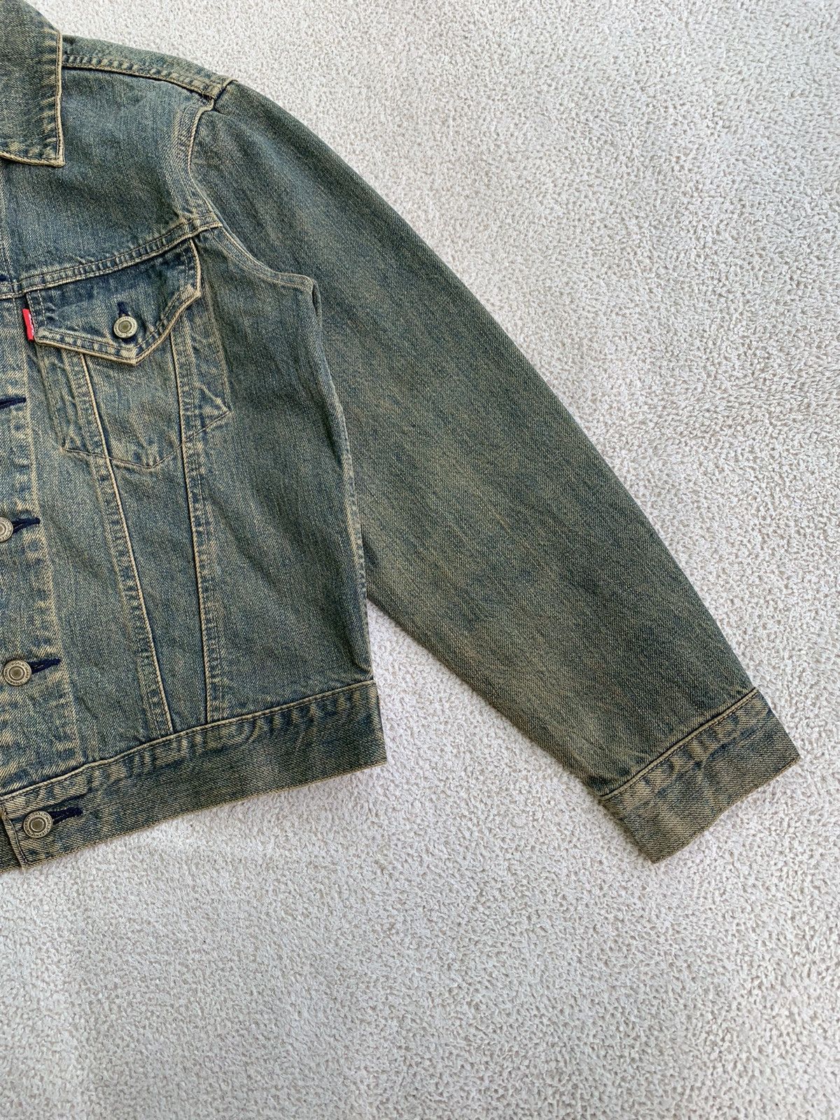 Blue Blue Japan × Vintage Vtg Blue Way Japan Mudwash Crop Trucker Denim Size US M / EU 48-50 / 2 - 5 Thumbnail