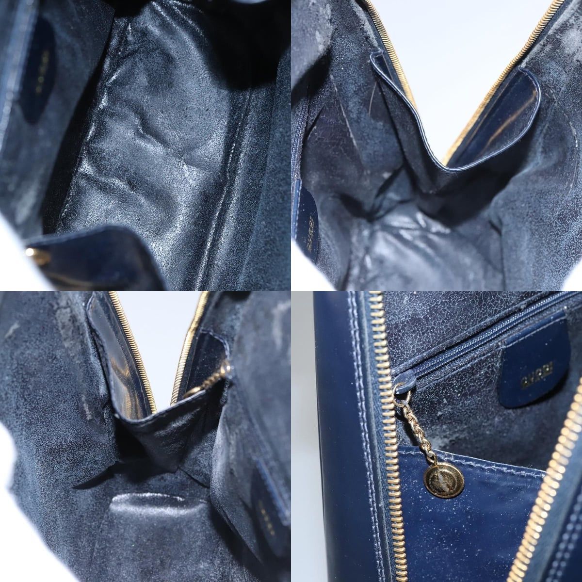 Gucci GUCCI Bamboo Body Bag Patent Leather Navy Gold Size ONE SIZE - 12 Thumbnail
