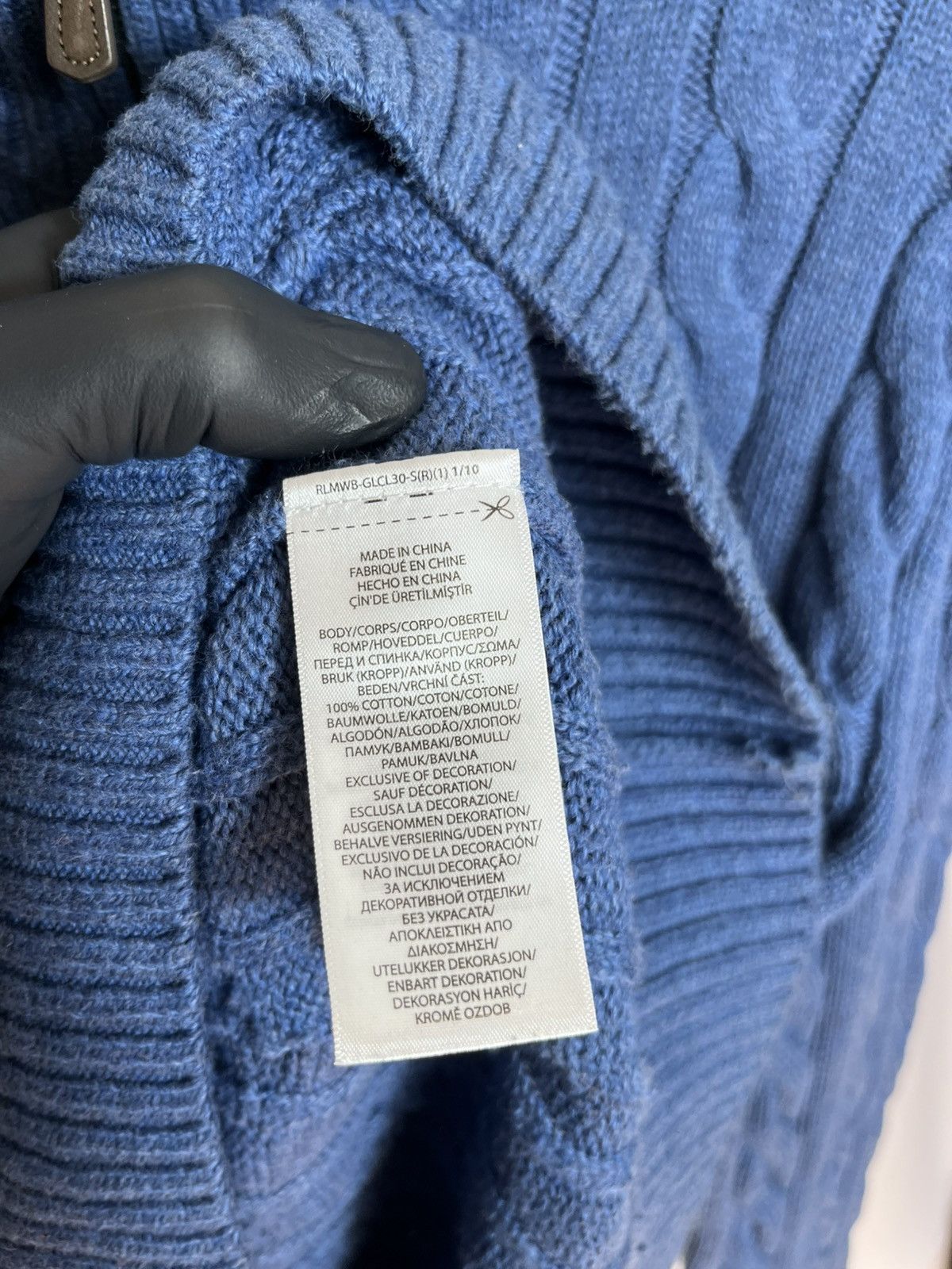 Polo Ralph Lauren Polo Ralph Lauren Half Zip 1/4 Cable Knit Sweater Blue Mens Size US L / EU 52-54 / 3 - 7 Thumbnail