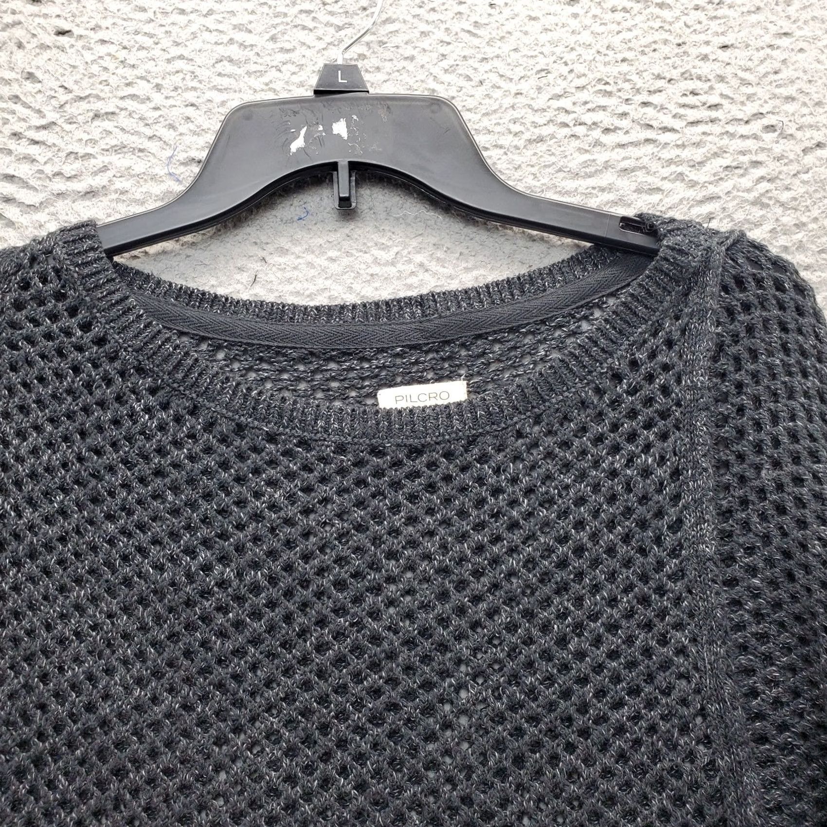 Vintage Pilcro Oversized Sweater Womens XXS Black Crochet Knit Round Neck Knit Open-Knit Raglan Sleeve Pullover Casual Fall Winter Size XXS / US 00 / IT 34 - 5 Thumbnail