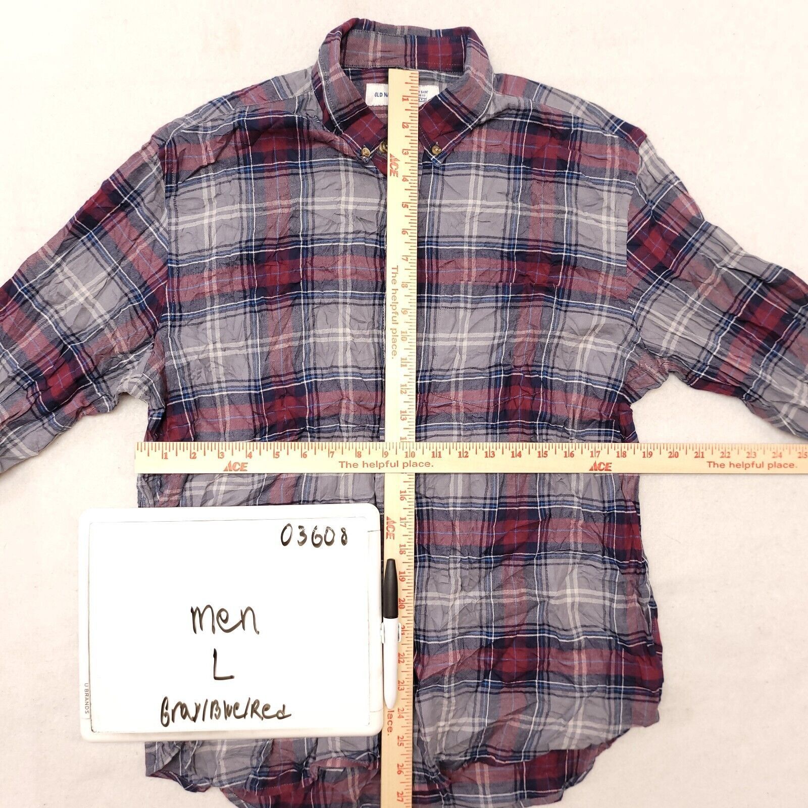 Old Navy Old Navy Tartan Flannel Shirt Mens Size Large Gray Blue Red Size US L / EU 52-54 / 3 - 6 Thumbnail
