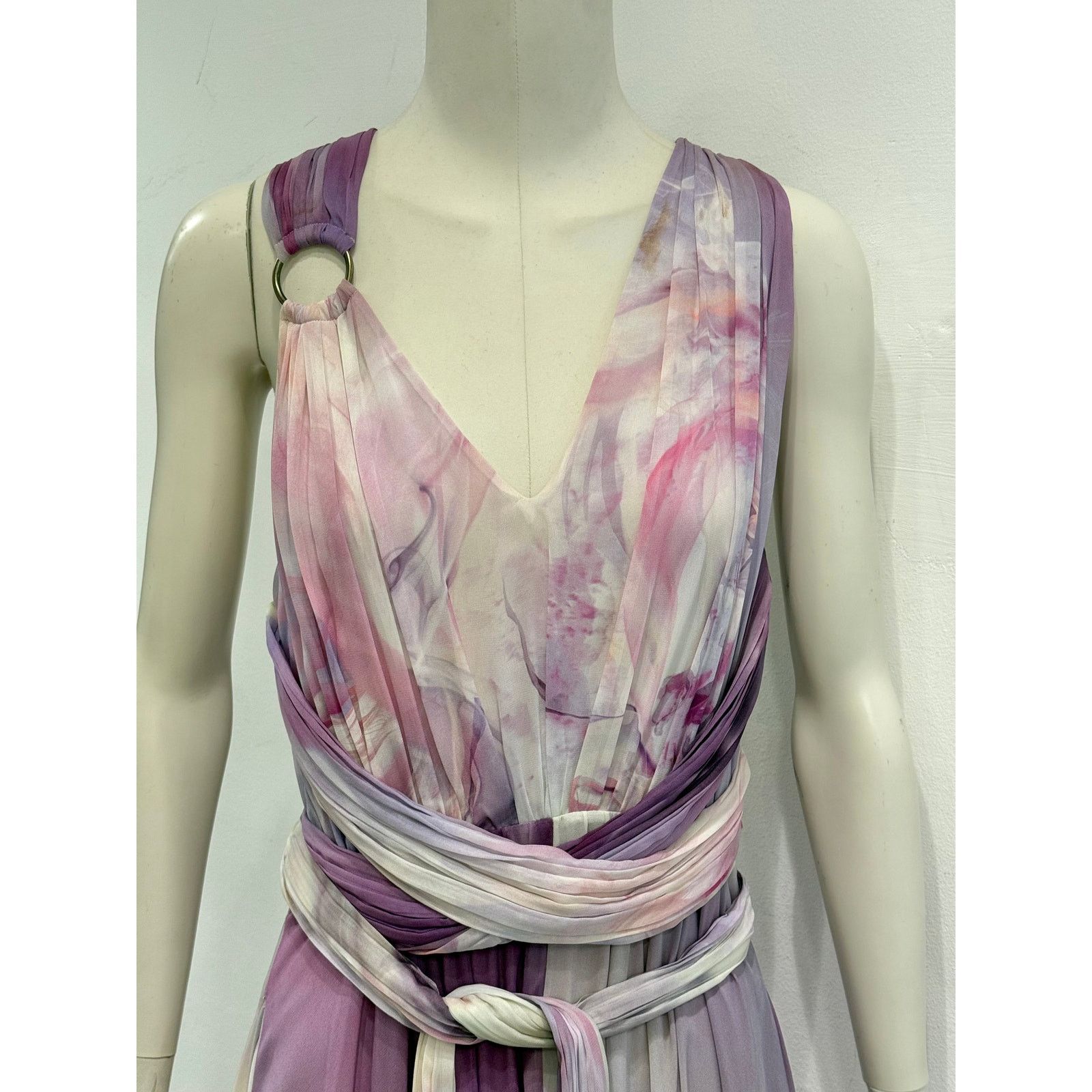 Roberto Cavalli 2010s Roberto Cavalli marble print maxi dress Size M / US 6-8 / IT 42-44 - 6 Thumbnail