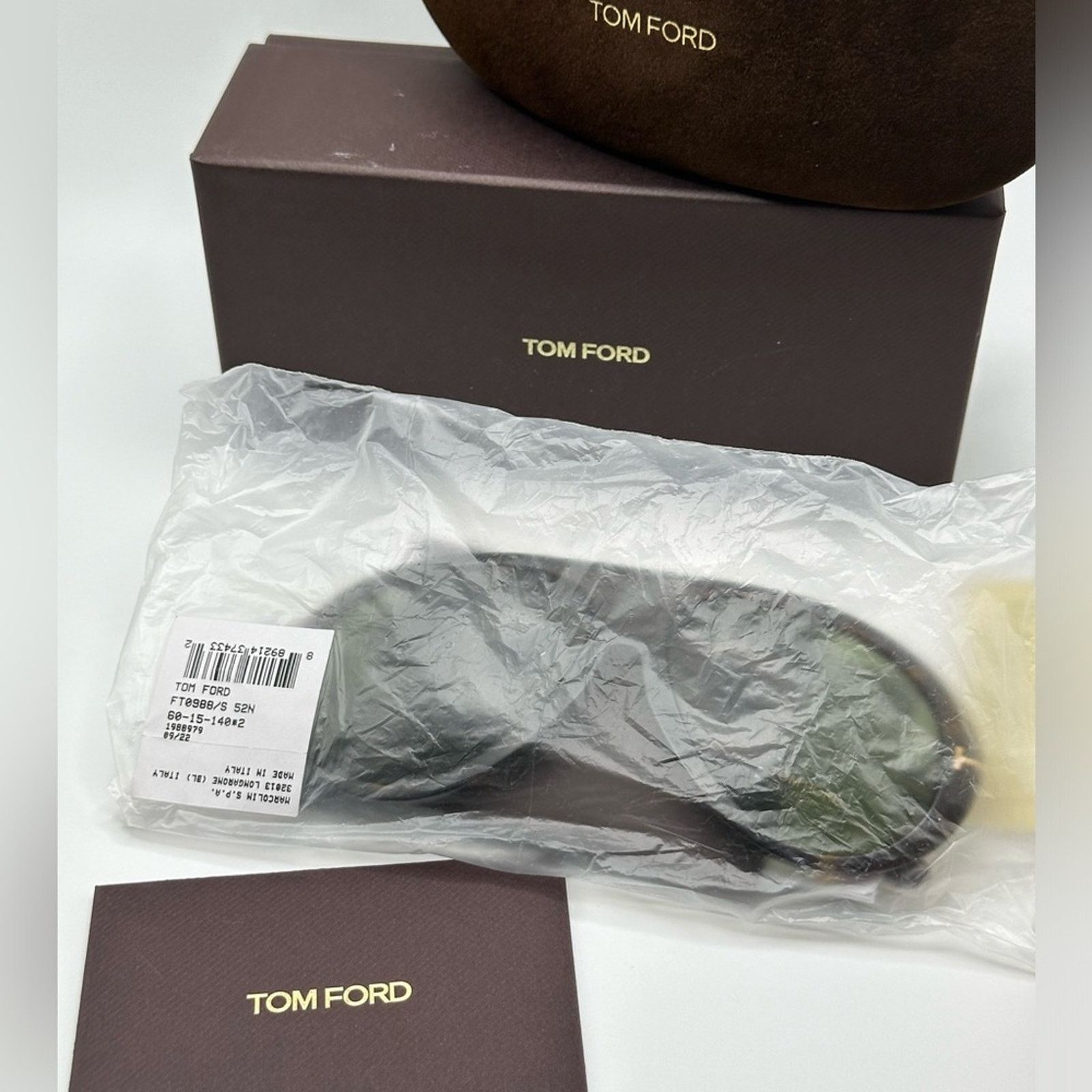 Tom Ford TOM FORD Camillo-02 FT0988/S 52N Dark Havana/Green Unisex Size ONE SIZE - 10 Thumbnail