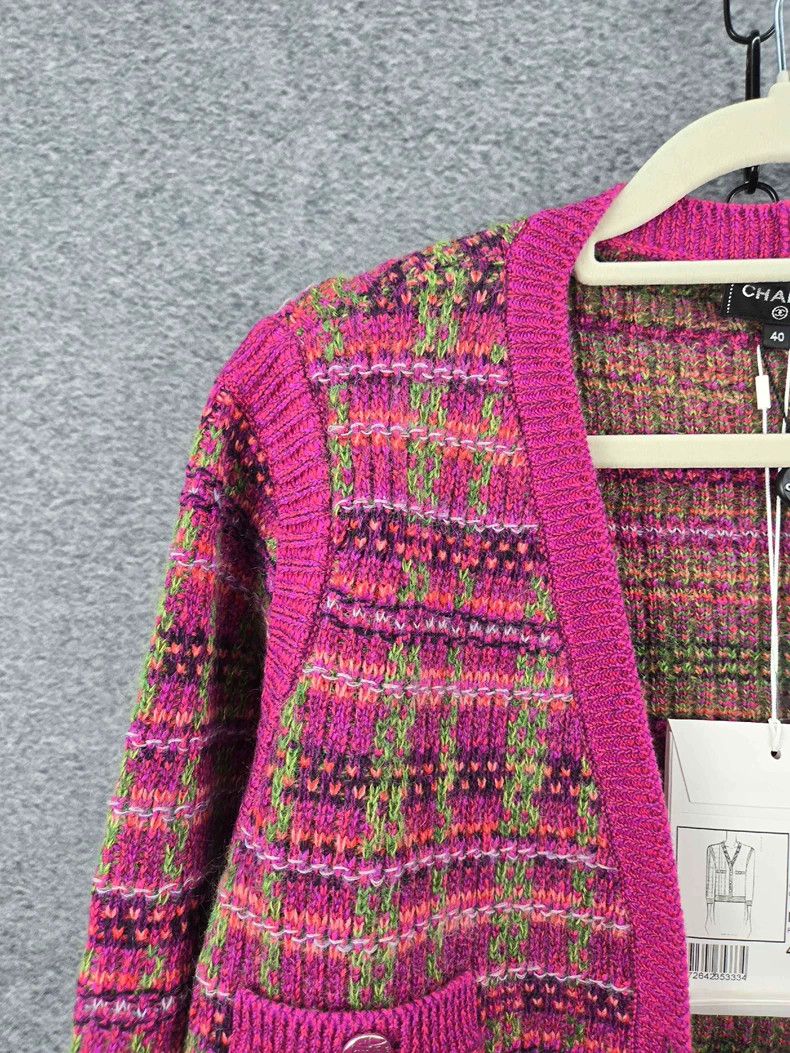 Chanel Chanel Floral checkered cardigan jacket Size S / US 4 / IT 40 - 3 Thumbnail