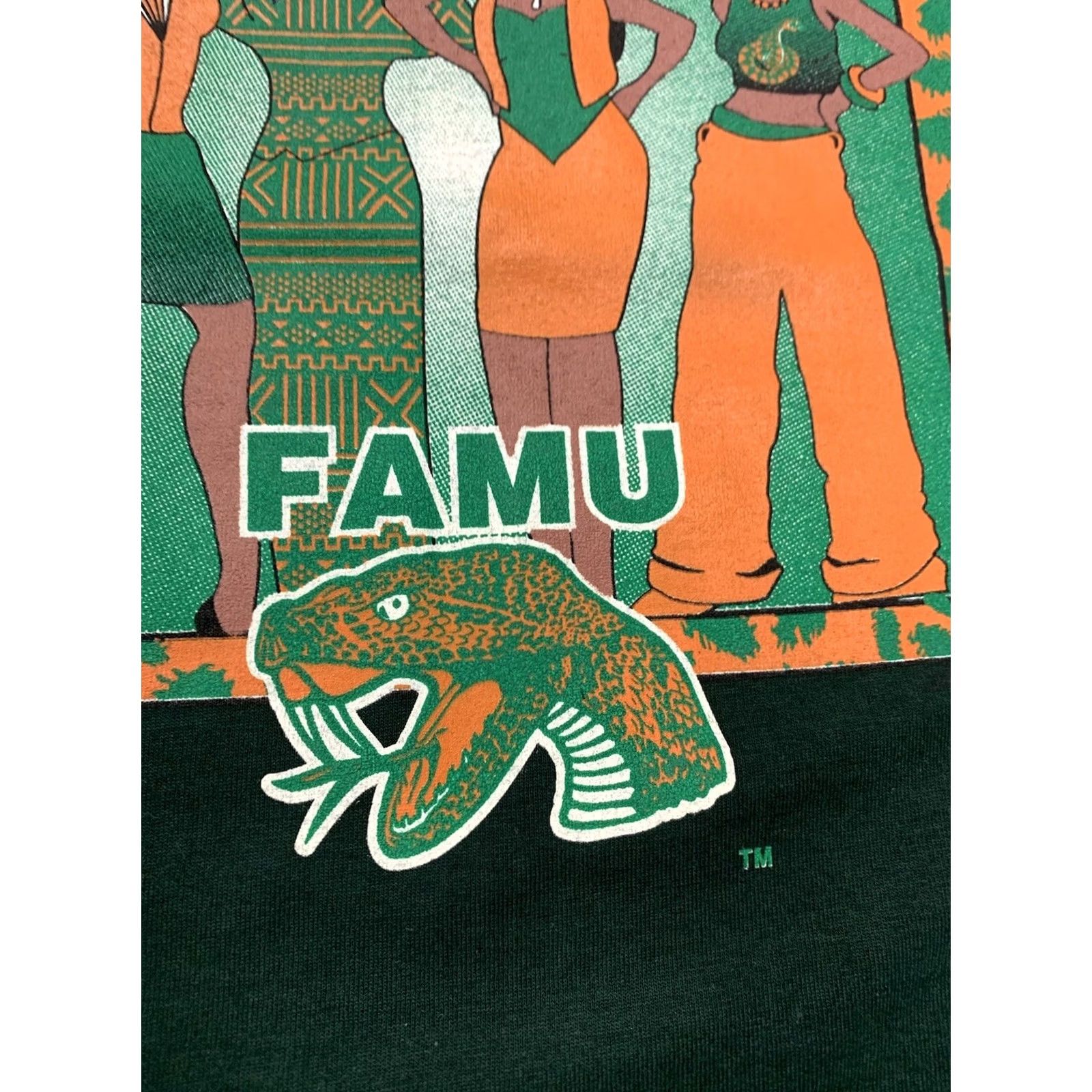 Fruit Of The Loom VINTAGE Florida A&M University Rattler Sisters College Tee XXL FAMU Green Fruit of the Loom University Sisters 90s Mens Womens Size US XXL / EU 58 / 5 - 5 Thumbnail