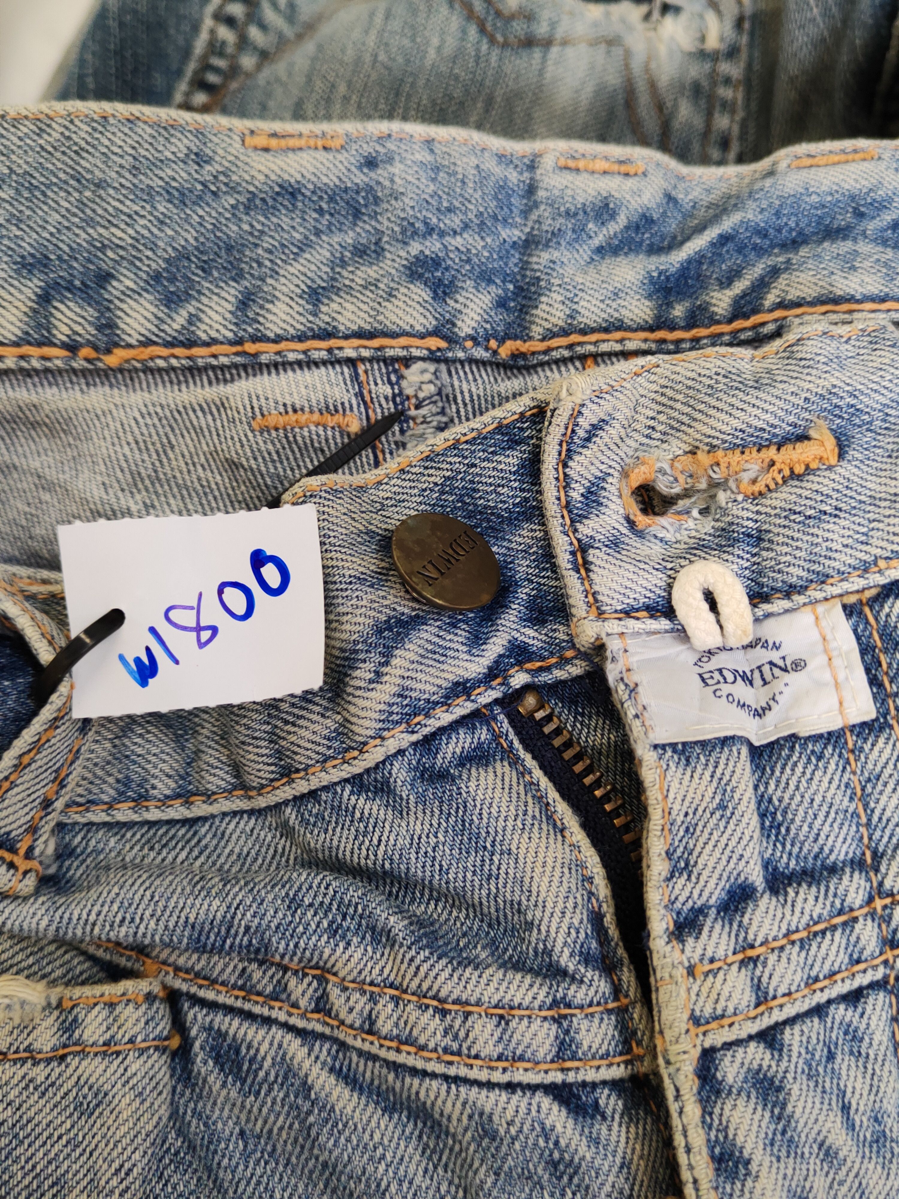 Edwin Edwin Light Blue Distressed Ripped denim Jeans #W1800 Size US 33 - 16 Thumbnail