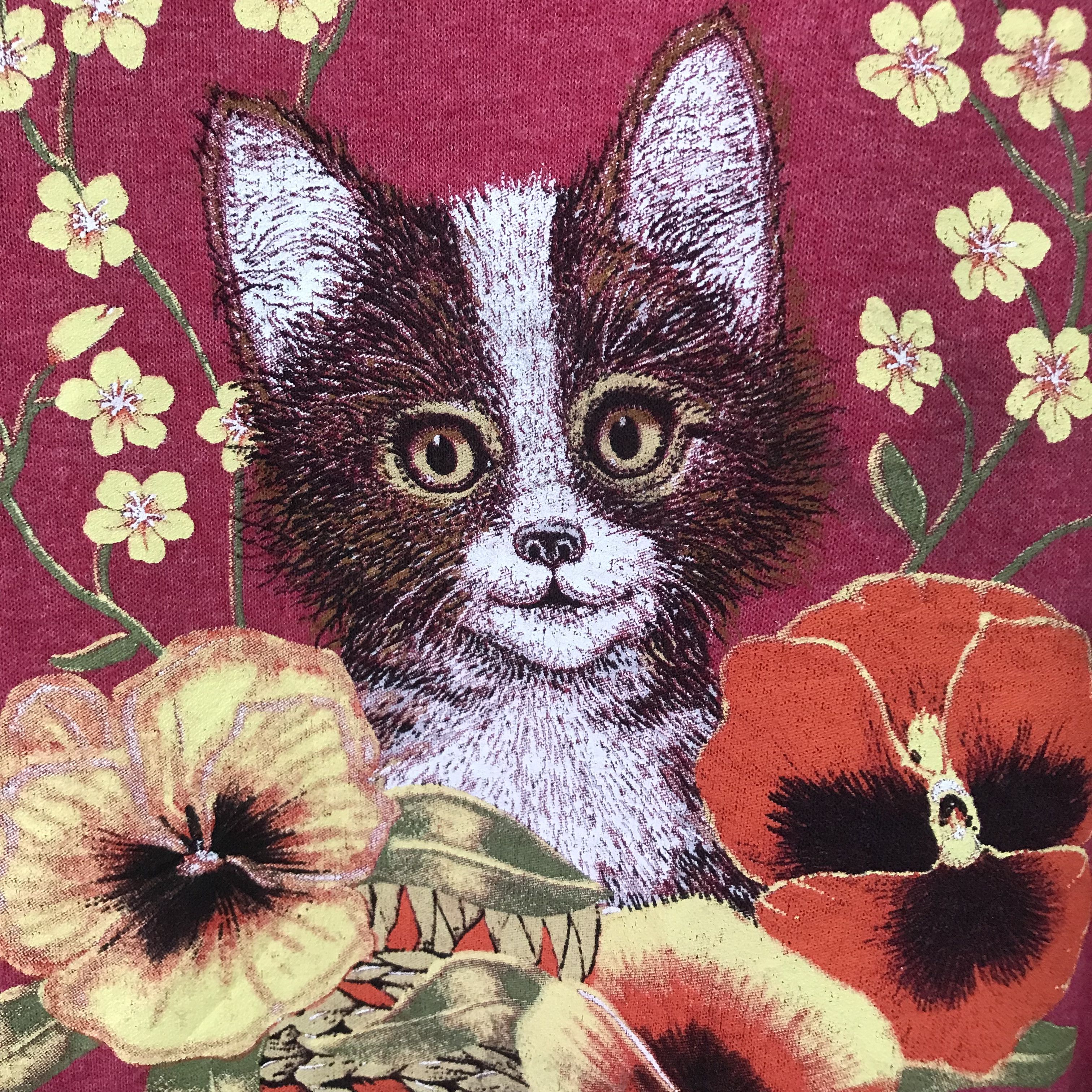 Vintage Vintage Kitten Cat Maroon Sweatshirt Xlarge - 605 Size US XL / EU 56 / 4 - 5 Thumbnail