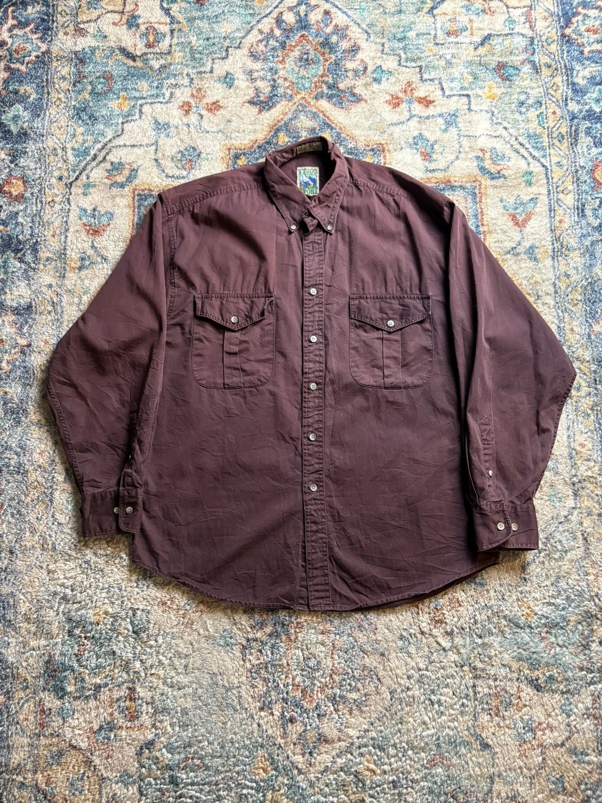 Vintage Vintage TT&Co Brown Button-up Shirt Medium Size US M / EU 48-50 / 2 - 1 Thumbnail