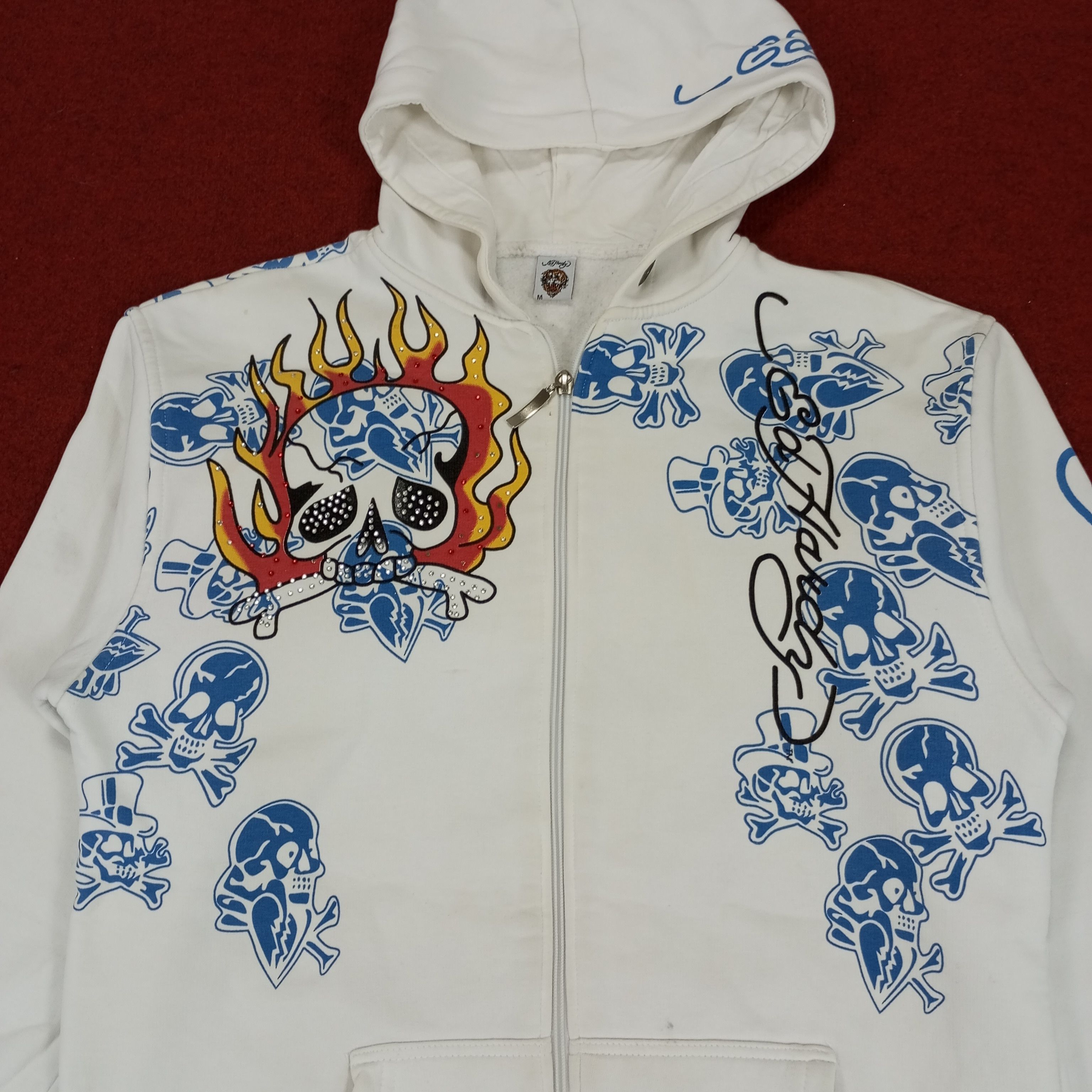 Christian Audigier Ed Hardy Fashion Skull Design Rock Punk Style Zipper Hoodies Size US M / EU 48-50 / 2 - 4 Thumbnail