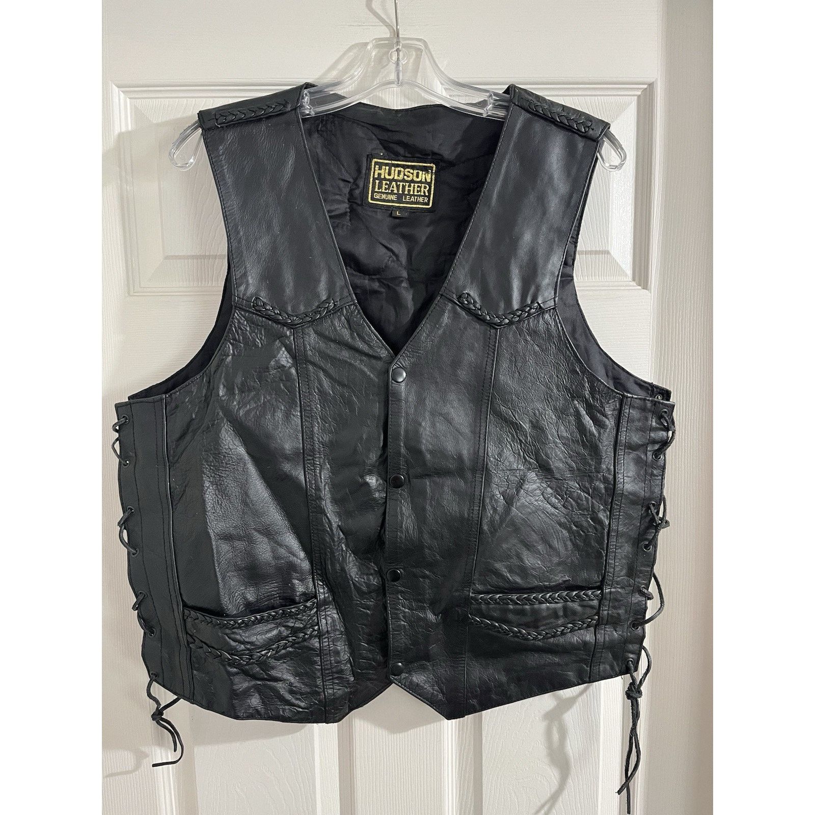 Other Vintage Hudson Leather Biker Best Motorcycle Sz L Eagle Flag Size US L / EU 52-54 / 3 - 2 Thumbnail