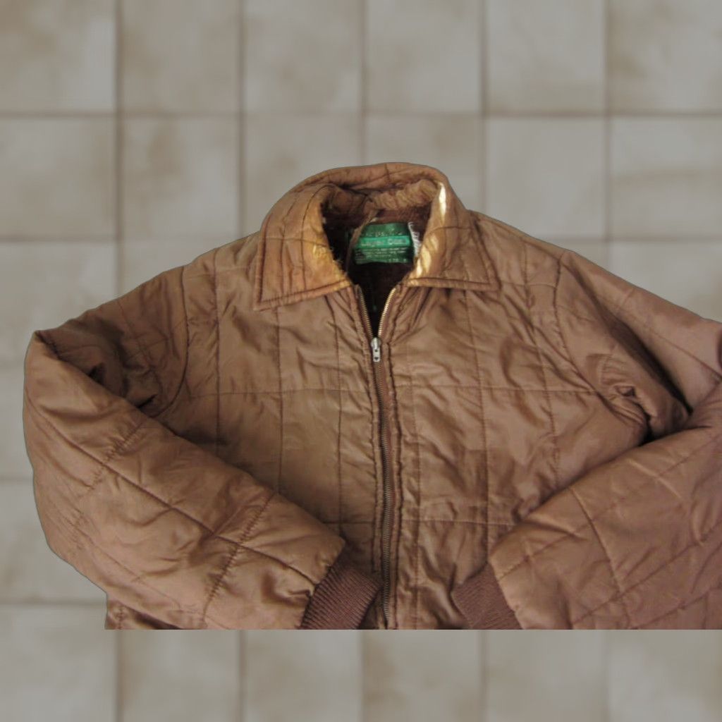Haband VINTAGE Haband Jacket Mens M Brown Satin Bomber Quilted 90s USA Nylon Satin Bomber Jacket Mens Brown Quilted 90s Haband Size US M / EU 48-50 / 2 - 1 Thumbnail