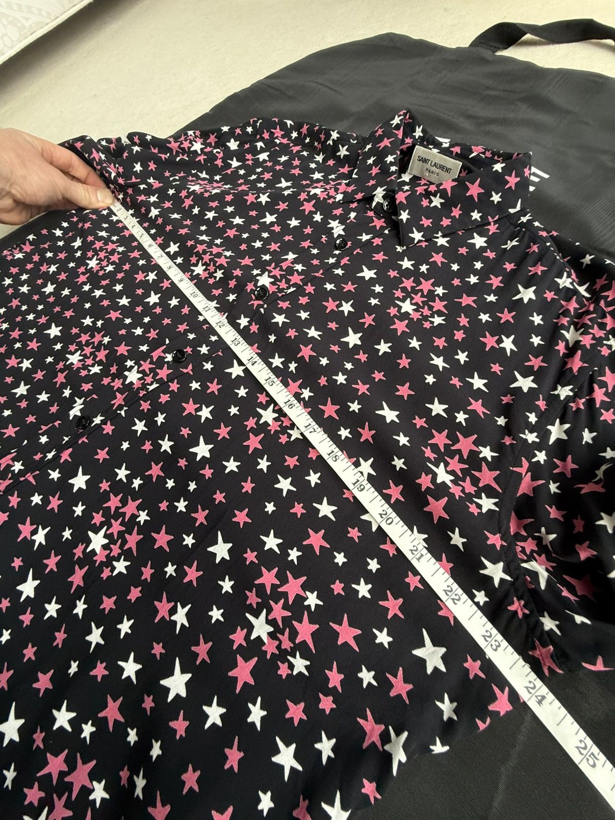Saint Laurent Paris FW16 Saint Laurent star shirt black pink white Hedi Slimane Size US L / EU 52-54 / 3 - 3 Thumbnail