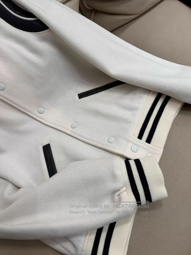 Saint Laurent Paris Saint Laurent Paris Black and white leather baseball jacke Size US S / EU 44-46 / 1 - 3 Thumbnail