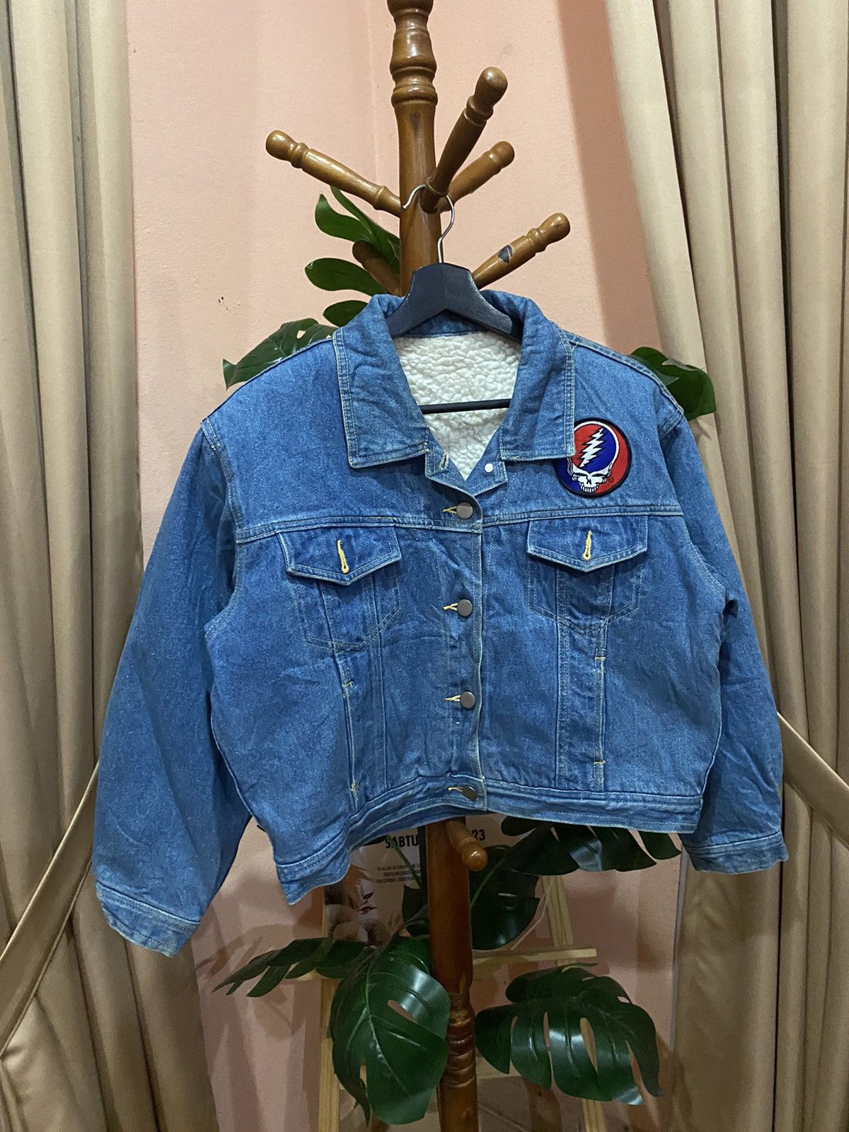 Japanese Brand VINTAGE CECILENE GRATEFUL DEAD CROP FUR DENIM TRUCKER JACKET Size M / US 6-8 / IT 42-44 - 3 Thumbnail