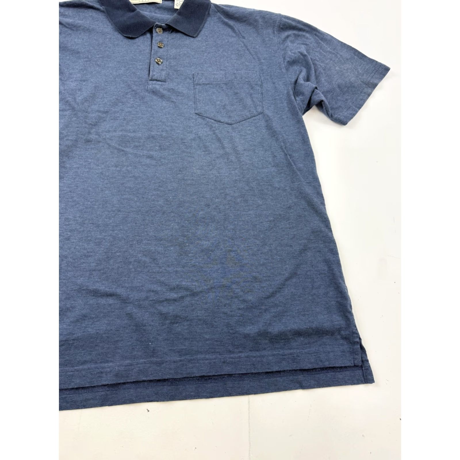 Vintage John Ashford Golf Polo Shirt Mens L Blue 100% Cotton Pocket Casual Top Size US L / EU 52-54 / 3 - 2 Thumbnail