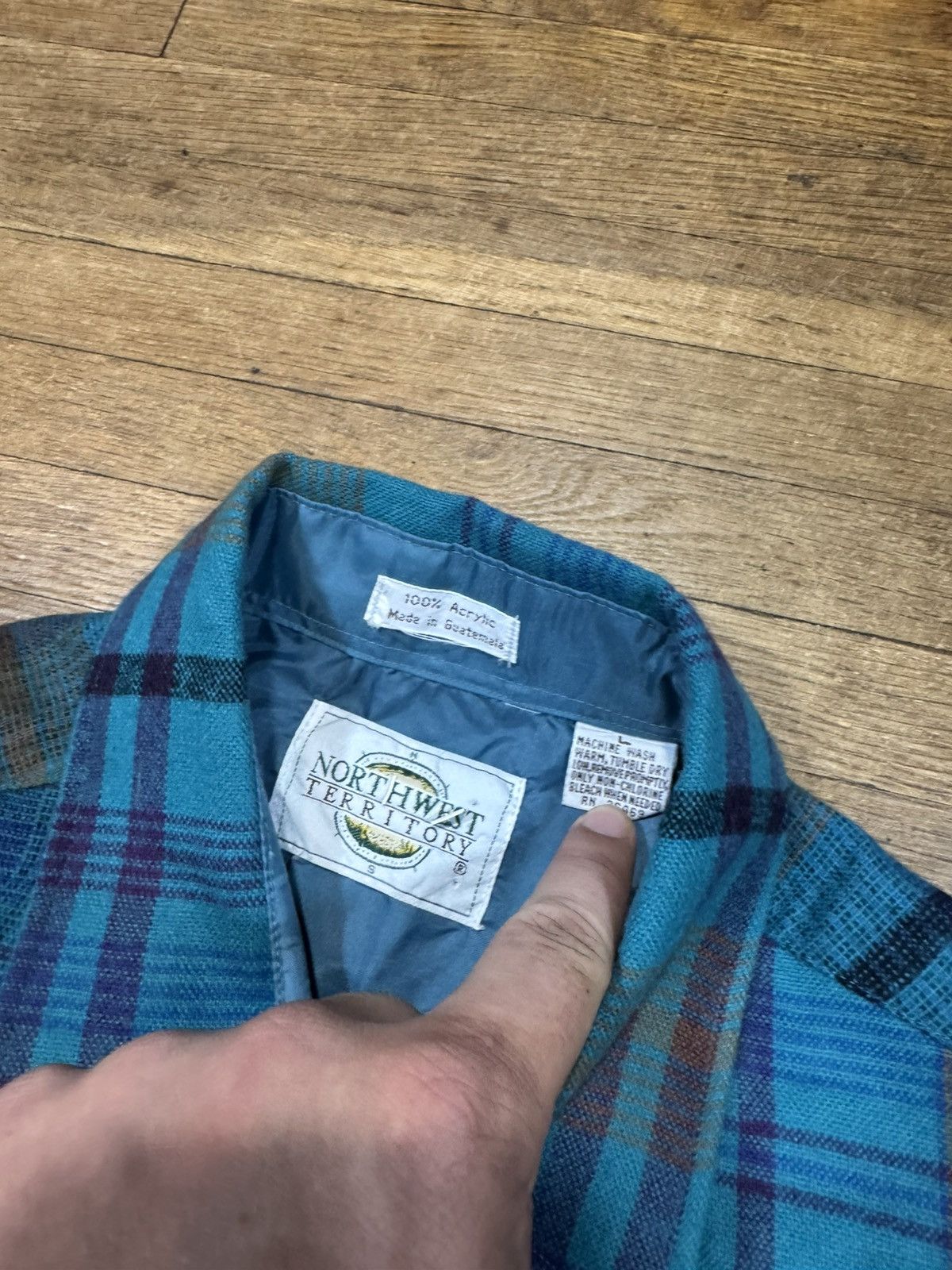 Vintage Vintage 90s Blue Flannel Size US L / EU 52-54 / 3 - 3 Thumbnail