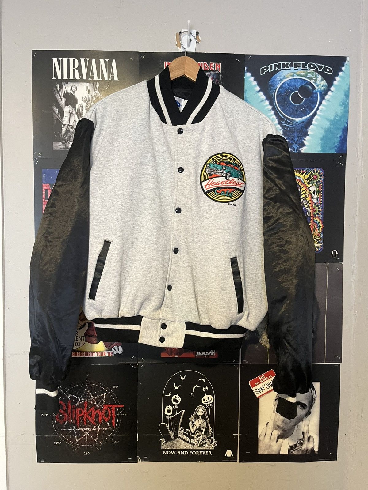 Hard Rock Cafe Vintage 90’s 1990 made in USA heartbeat Café Bomber Jacket Size US XL / EU 56 / 4 - 1 Thumbnail