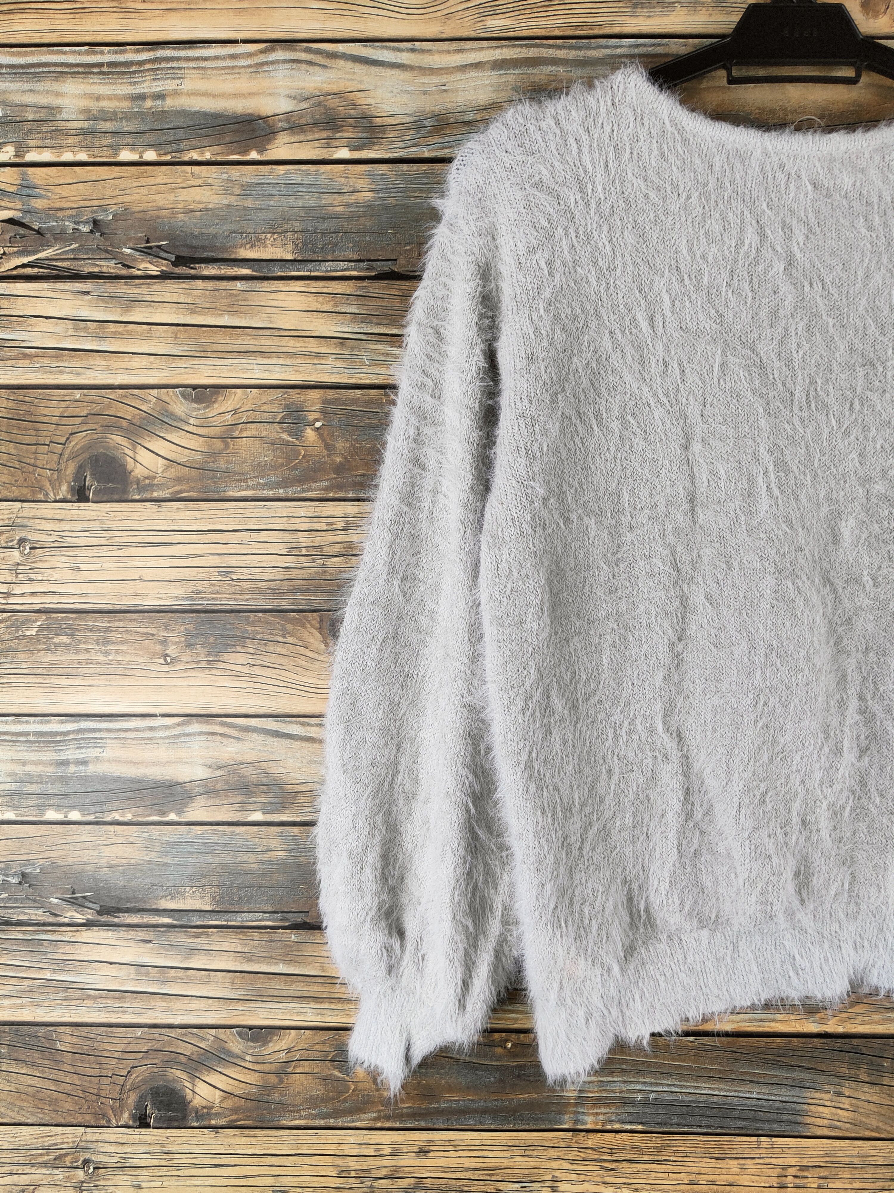 Japanese Brand DL Aix Les Bains Gray shaggy Fur Mohair Knitwear #46-491 Size S / US 4 / IT 40 - 8 Thumbnail