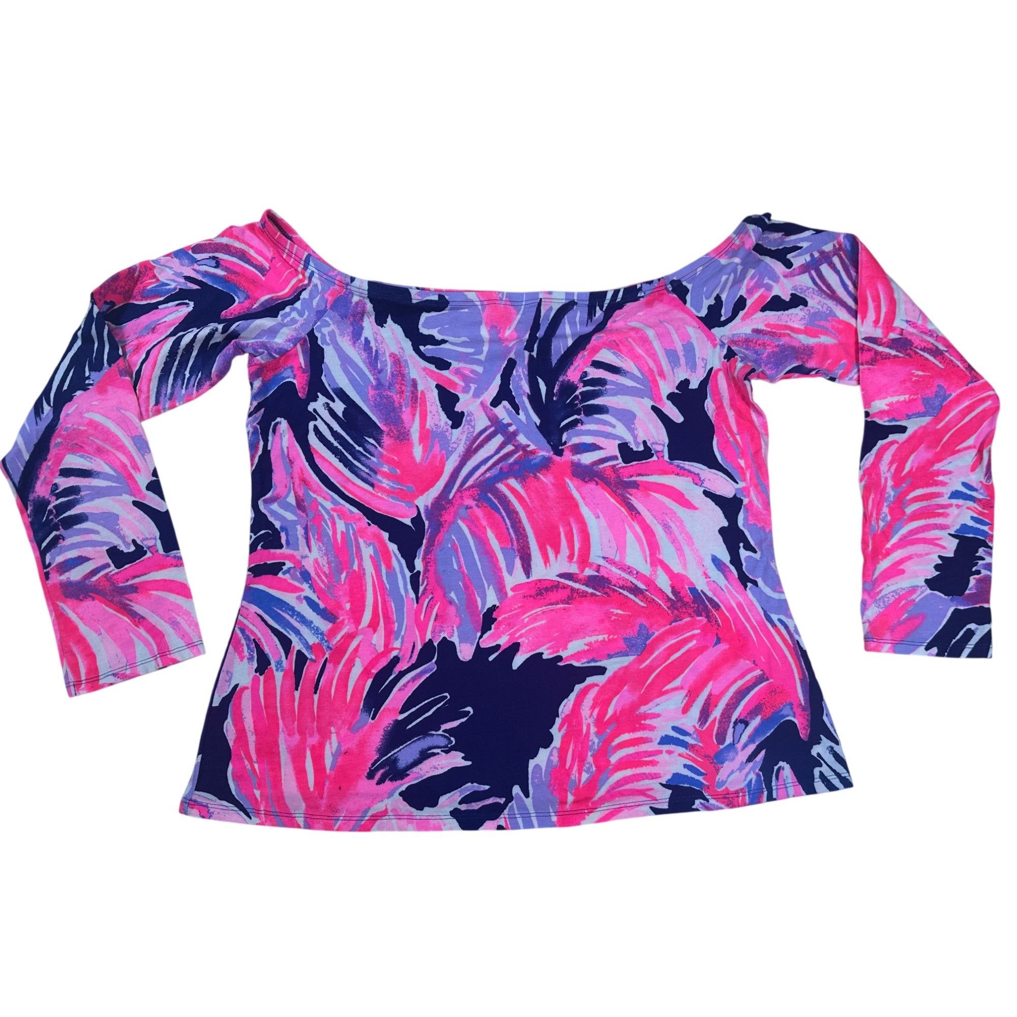 Lilly Pulitzer NWOT Lilly Pulitzer Audelia Off Shoulder Long Sleeve Top Mul Size L / US 10 / IT 46 - 6 Thumbnail