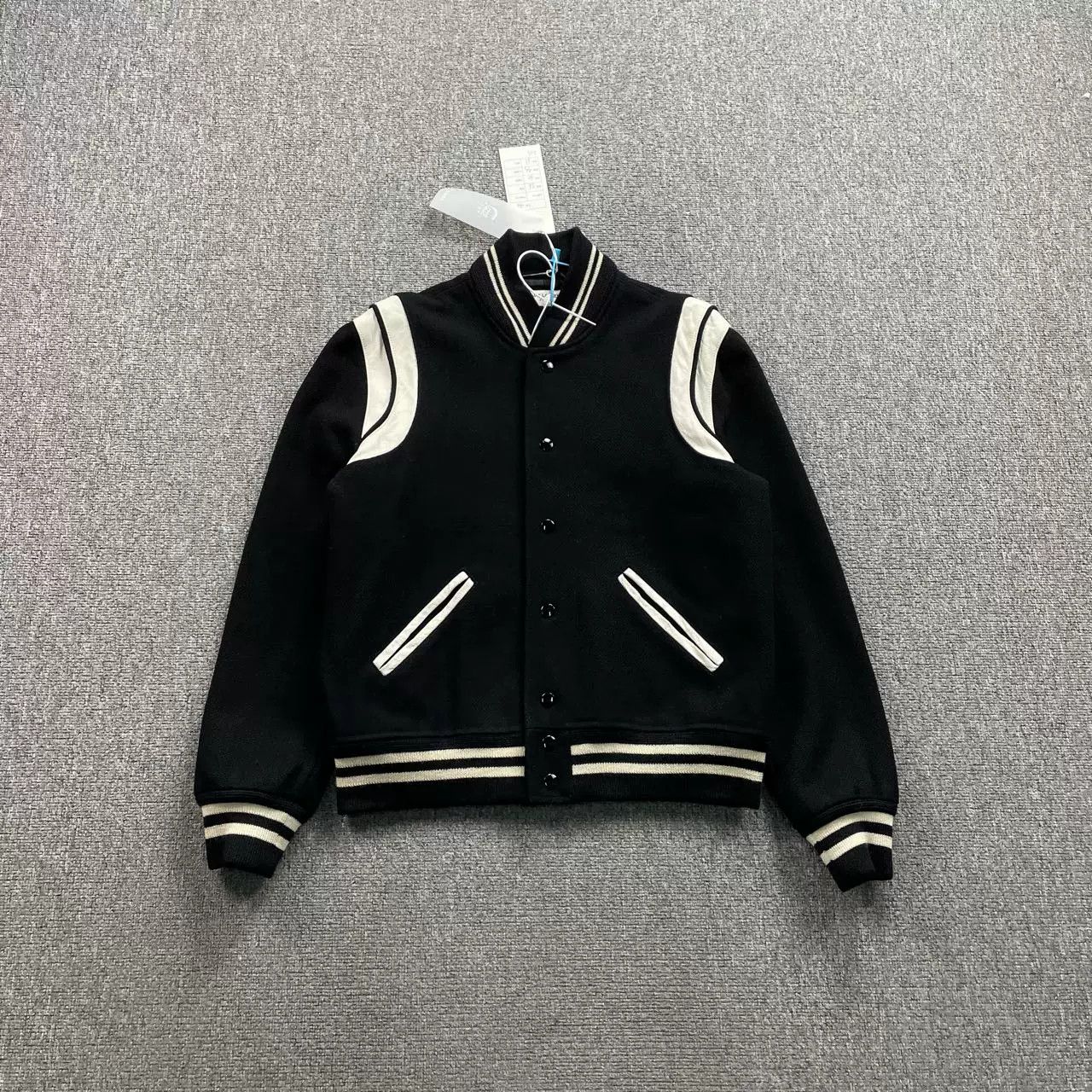 Saint Laurent Paris Saint Laurent Leather Sleeves Baseball Jacket Size US S / EU 44-46 / 1 - 1 Thumbnail