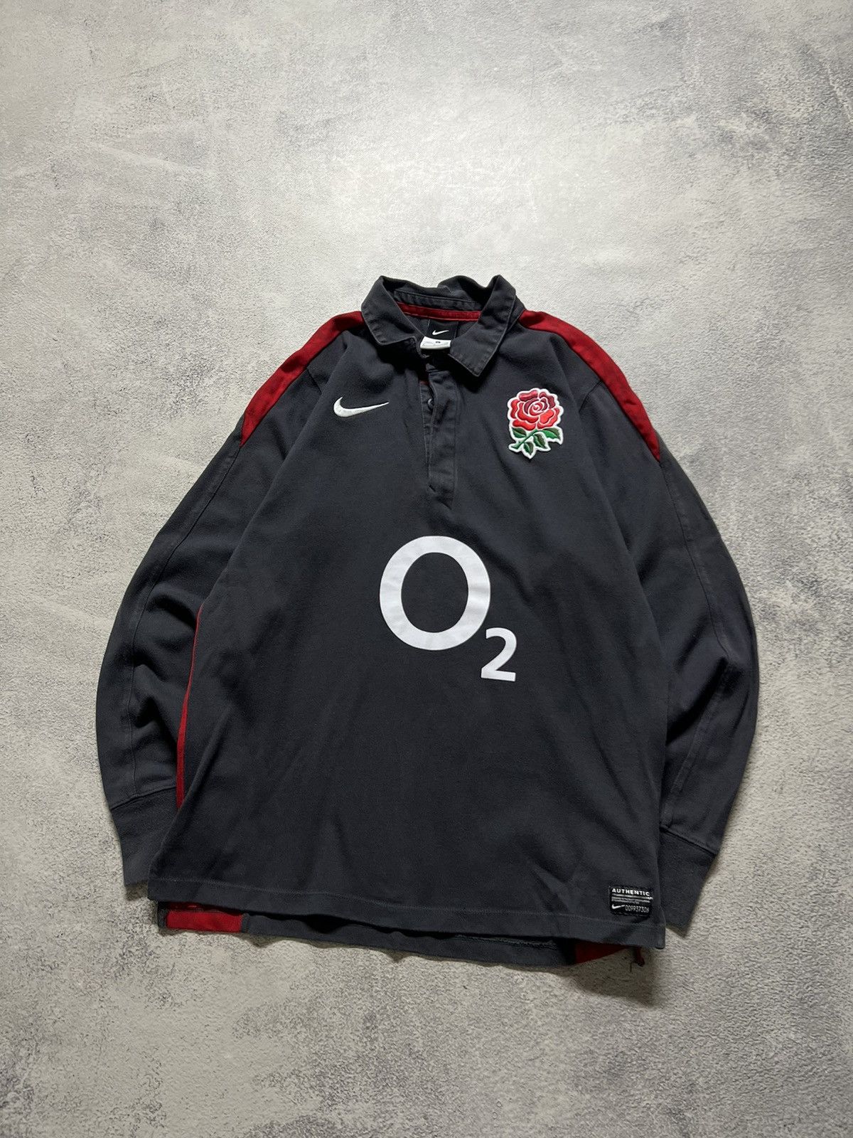 Nike × Vintage Vintage Blokecore Nike England 02 Rugby Longsleeve Polo Size US S / EU 44-46 / 1 - 3 Thumbnail
