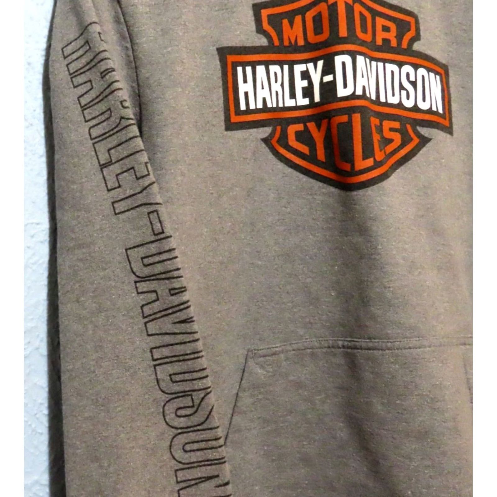 Harley Davidson VINTAGE Harley-Davidson Mens Small Pullover Hoodie Gray Bar & Shield Front Graphic Hoodie Mens Small Gray Graphic Print Vintage Biker Theme 90s? Size US S / EU 44-46 / 1 - 4 Thumbnail