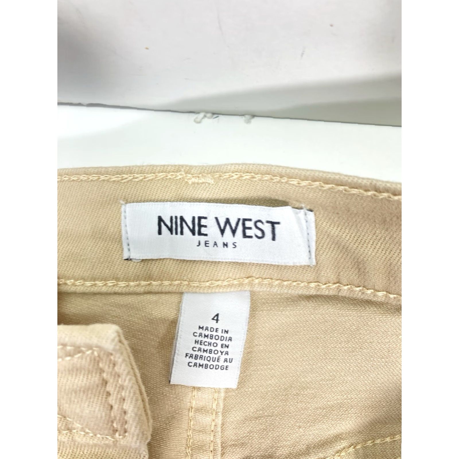 Nine West Nine West Wide Leg Pants Women Sz 4 30X32 Beige Khaki Stretch Cotton Blend NWT Size 27" / US 4 / IT 40 - 6 Thumbnail