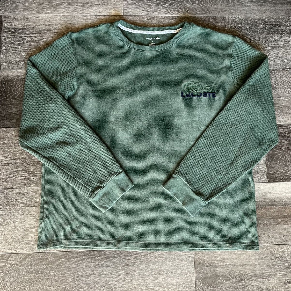 Lacoste Vintage 2000s Lacoste Crocodile Thermal Longsleeve Tee Shirt Size US XL / EU 56 / 4 - 1 Thumbnail