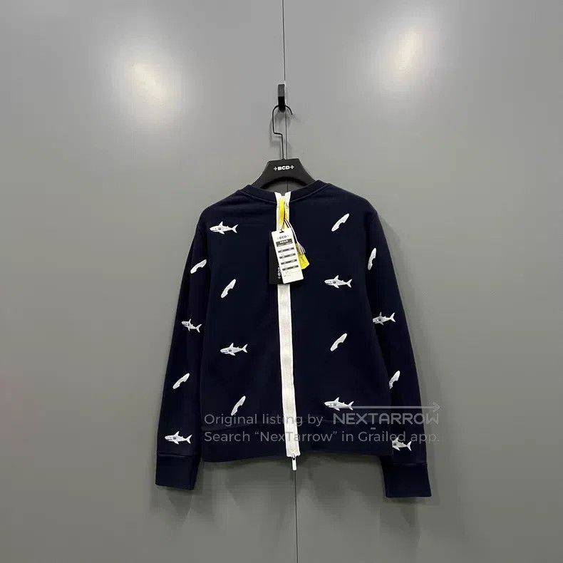 Thom Browne Thom Browne Shark Embroidered Zip-up Hoodie Size US L / EU 52-54 / 3 - 3 Thumbnail