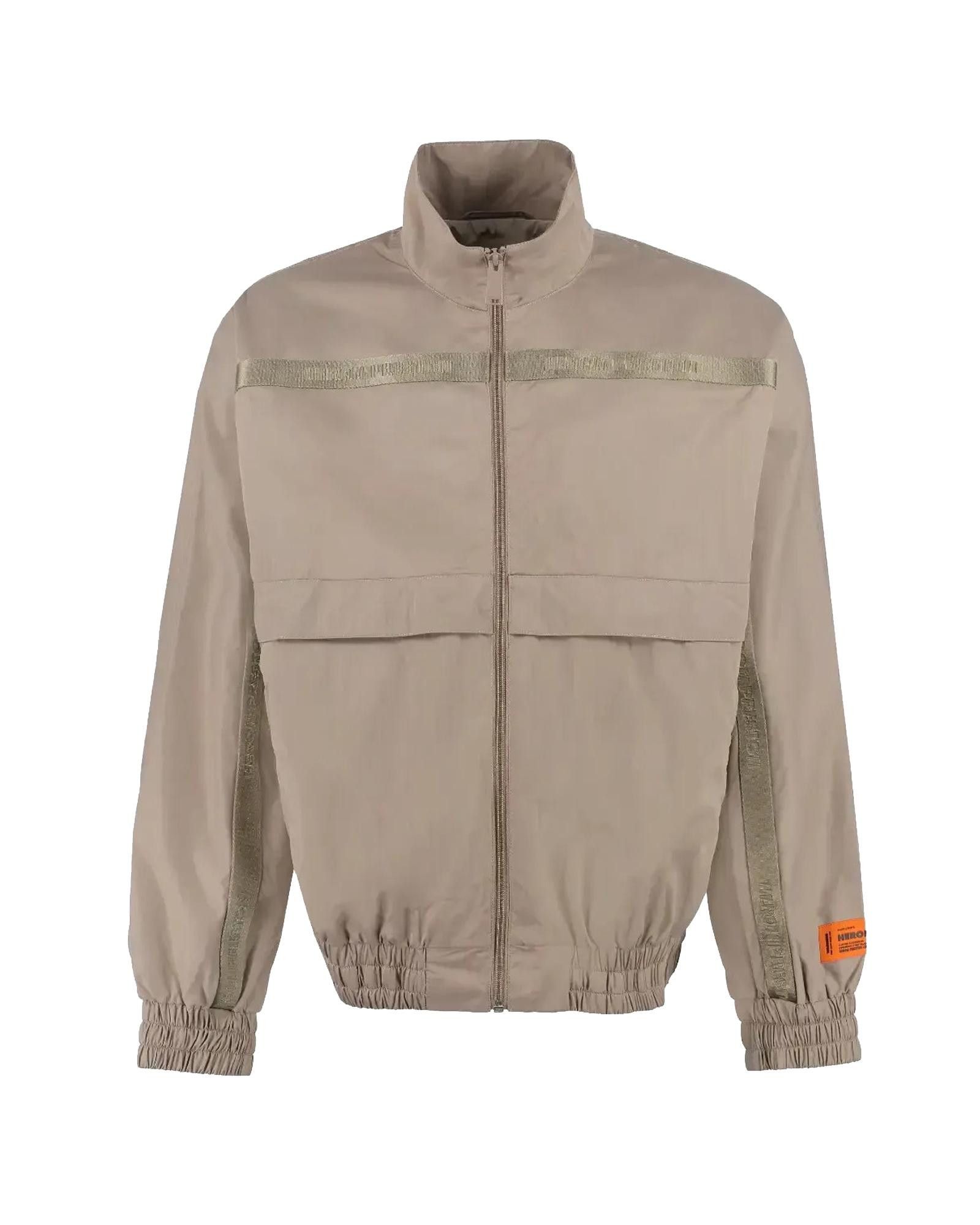 image of Heron Preston Reflective Windbreaker With Crescent Moon Print in Grey, Men's (Size Medium)