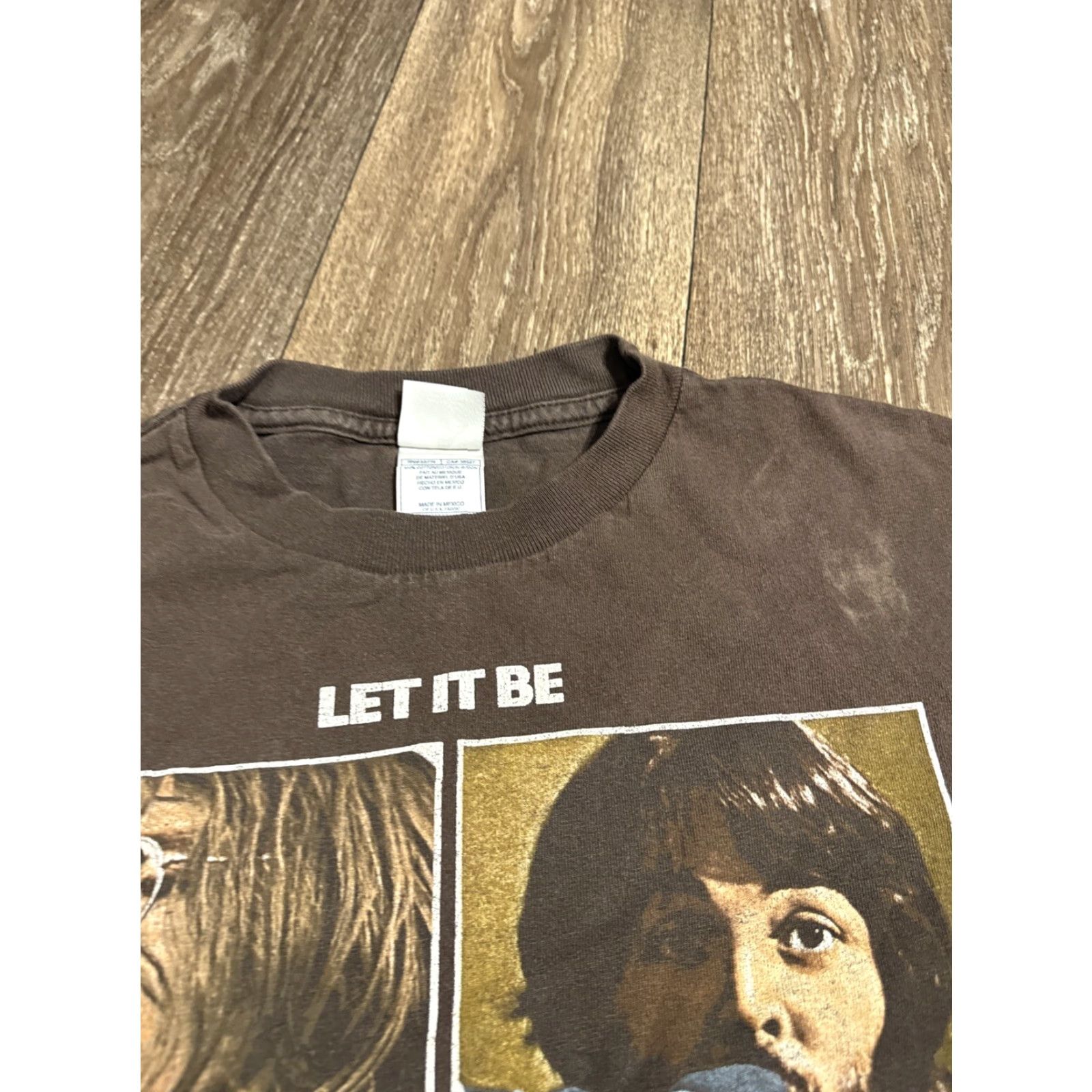 Vintage VINTAGE The Beatles T-Shirt Men M Medium Brown 2004 Let it Be Band Rock Music Lennon 90s Y2K Boys Mens Womens? Size US M / EU 48-50 / 2 - 5 Thumbnail