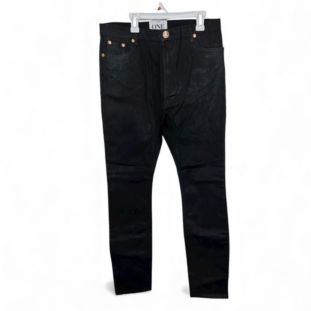 One Teaspoon One Teaspoon Wet Look Runaways Jeans NWT Size 29 Black Coat Size 29" - 2 Thumbnail