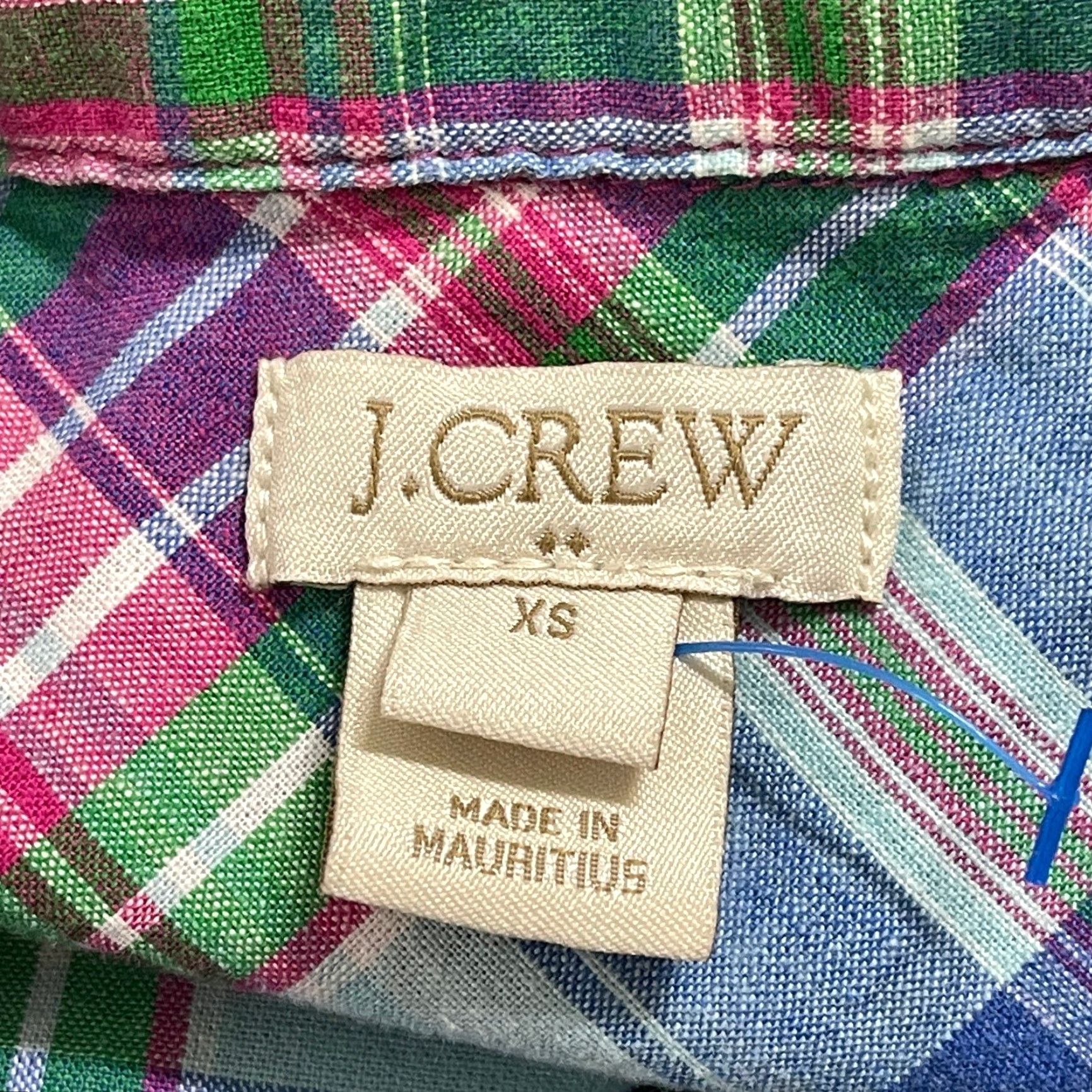 J.Crew VINTAGE J.CREW Button-Up Shirt Womens XS Blue Pink Green Plaid 100% Cotton stains Size XS / US 0-2 / IT 36-38 - 5 Thumbnail