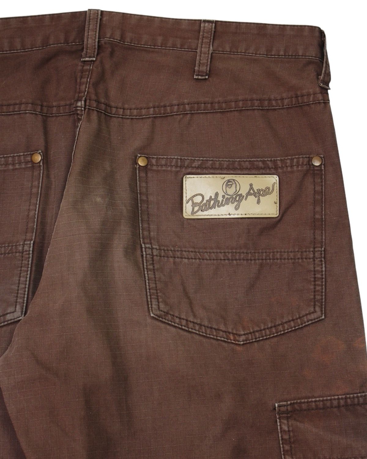 Bape 1990S A BATHING APE BROWN RIPSTOP CARGO PANTS Size US 30 / EU 46 - 4 Thumbnail